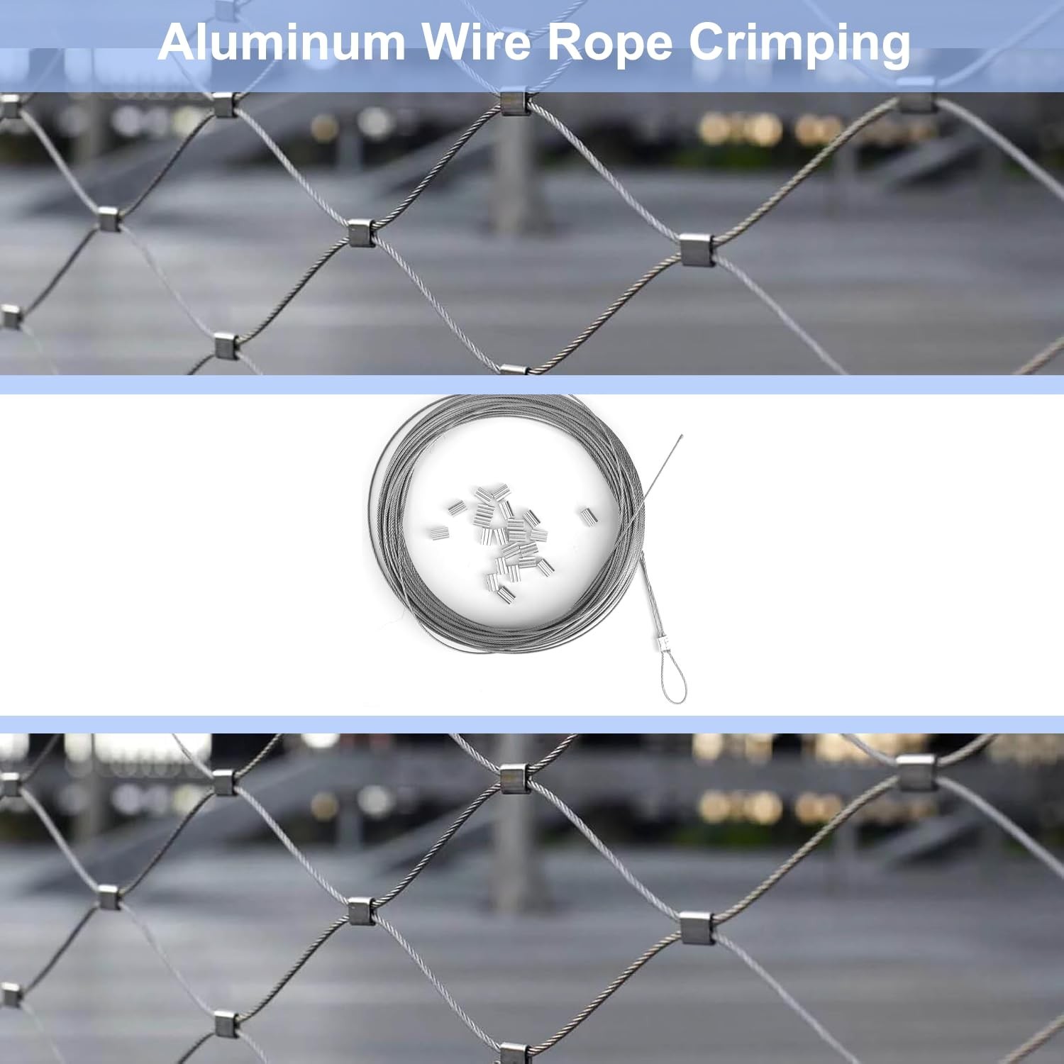 100pcs 1/8″ (3mm) Aluminum Crimping Loop Sleeve, Cable Ferrule Wire Rope Slee…
