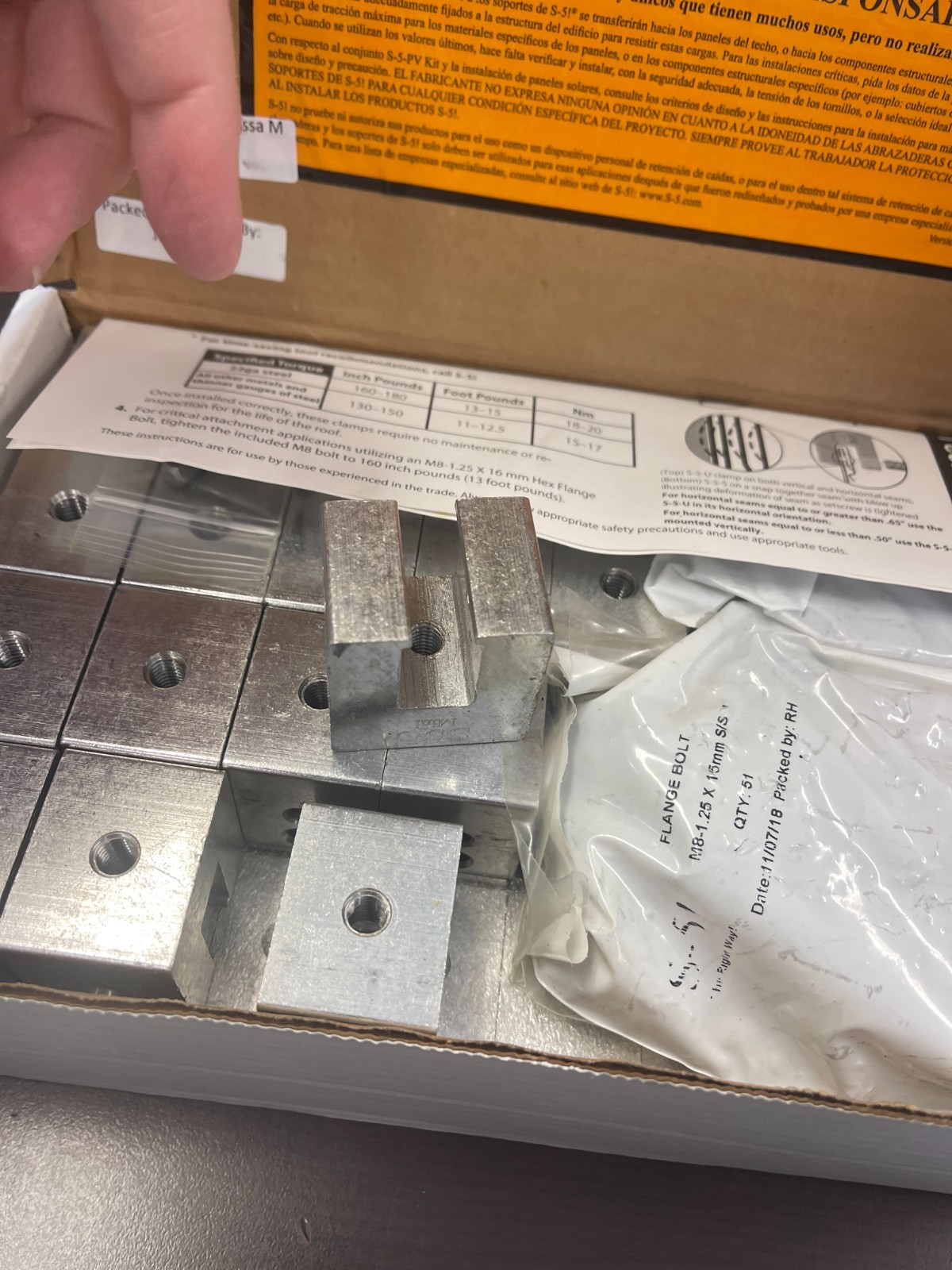 S-5-U Mini Metal Roof Seam Clamps (50/Box)
