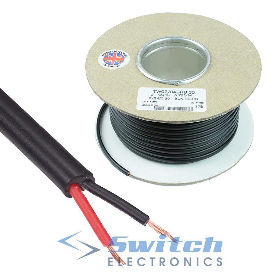 Twin 2 Core Flat Stranded Automotive Cable Wire 0.5mm² to 2.5mm² Auto Car Marine