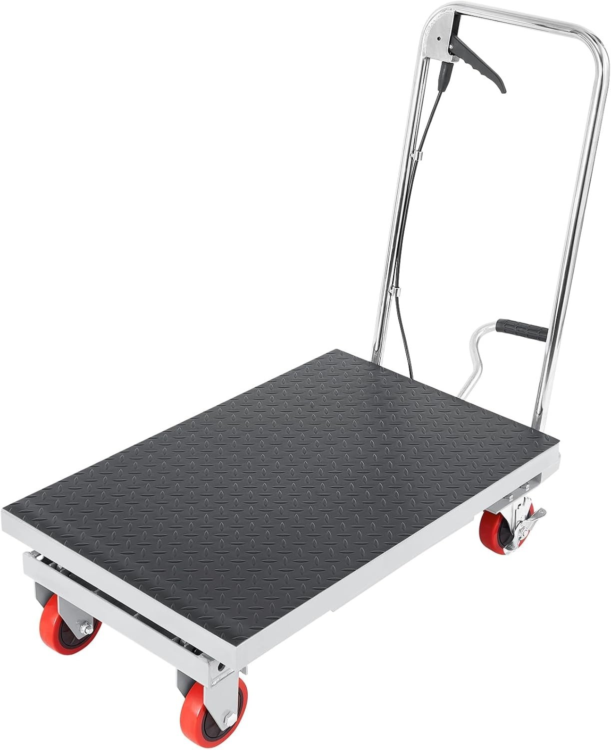 500 lbs Hydraulic Lift Table Cart – 28.5 Inch Manual Scissor Lift with Wheels