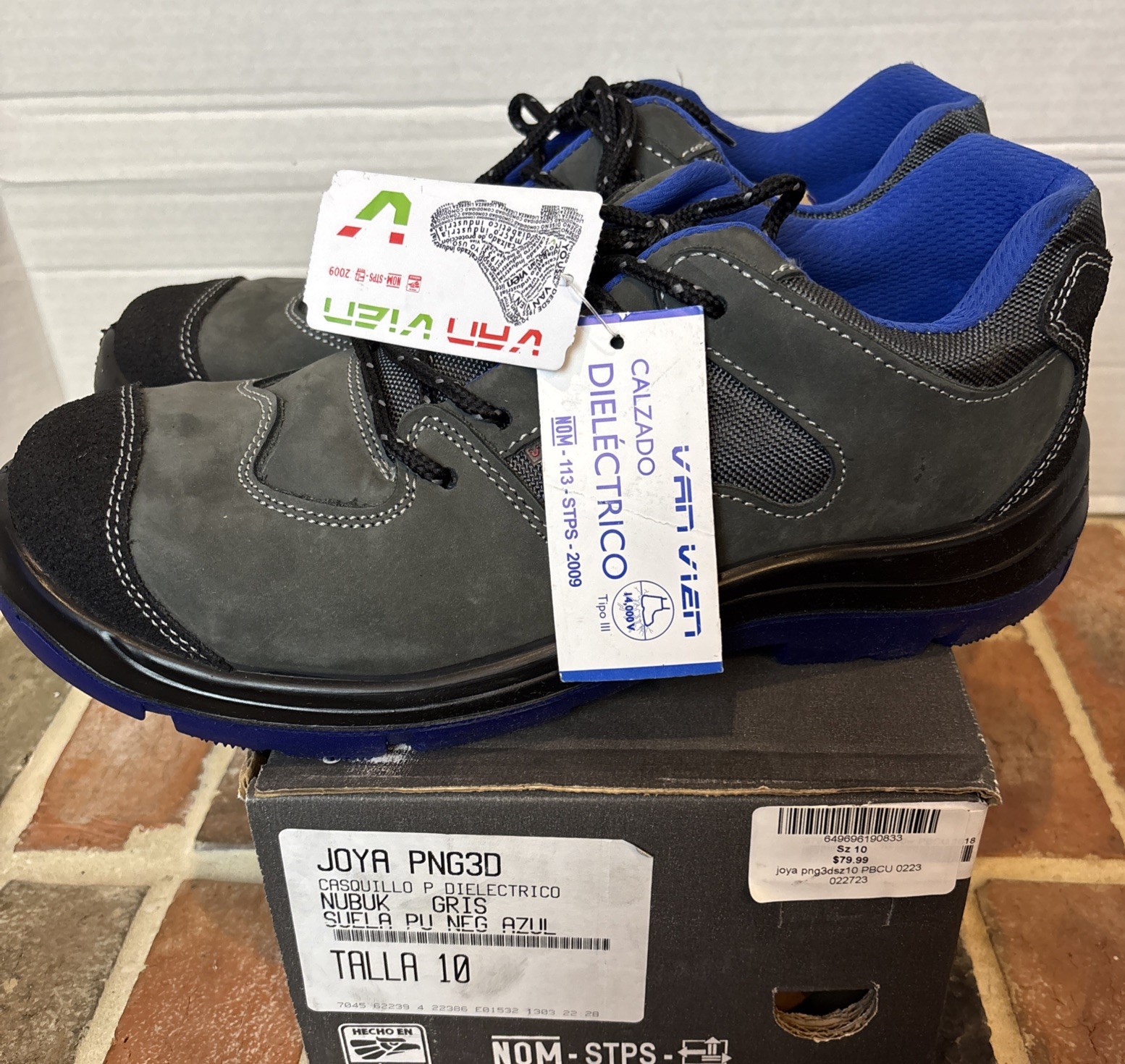 Joya Van Vien Work Shoes Size 10 Oil Resistant Non Conductive Leather & Fabric