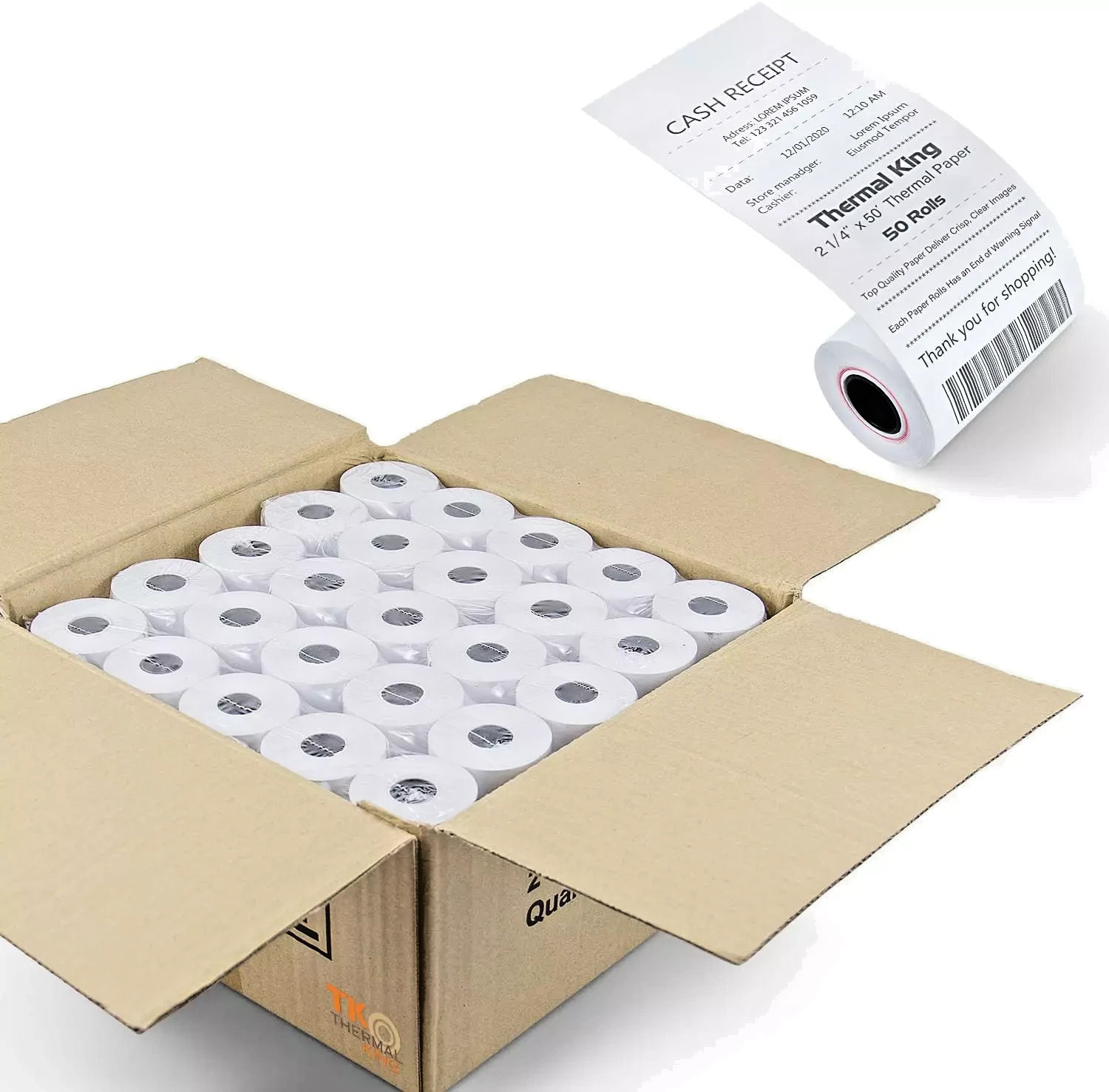 2 1/4 inch x 50 Thermal Receipt Paper for Credit Card Machine 50 Count