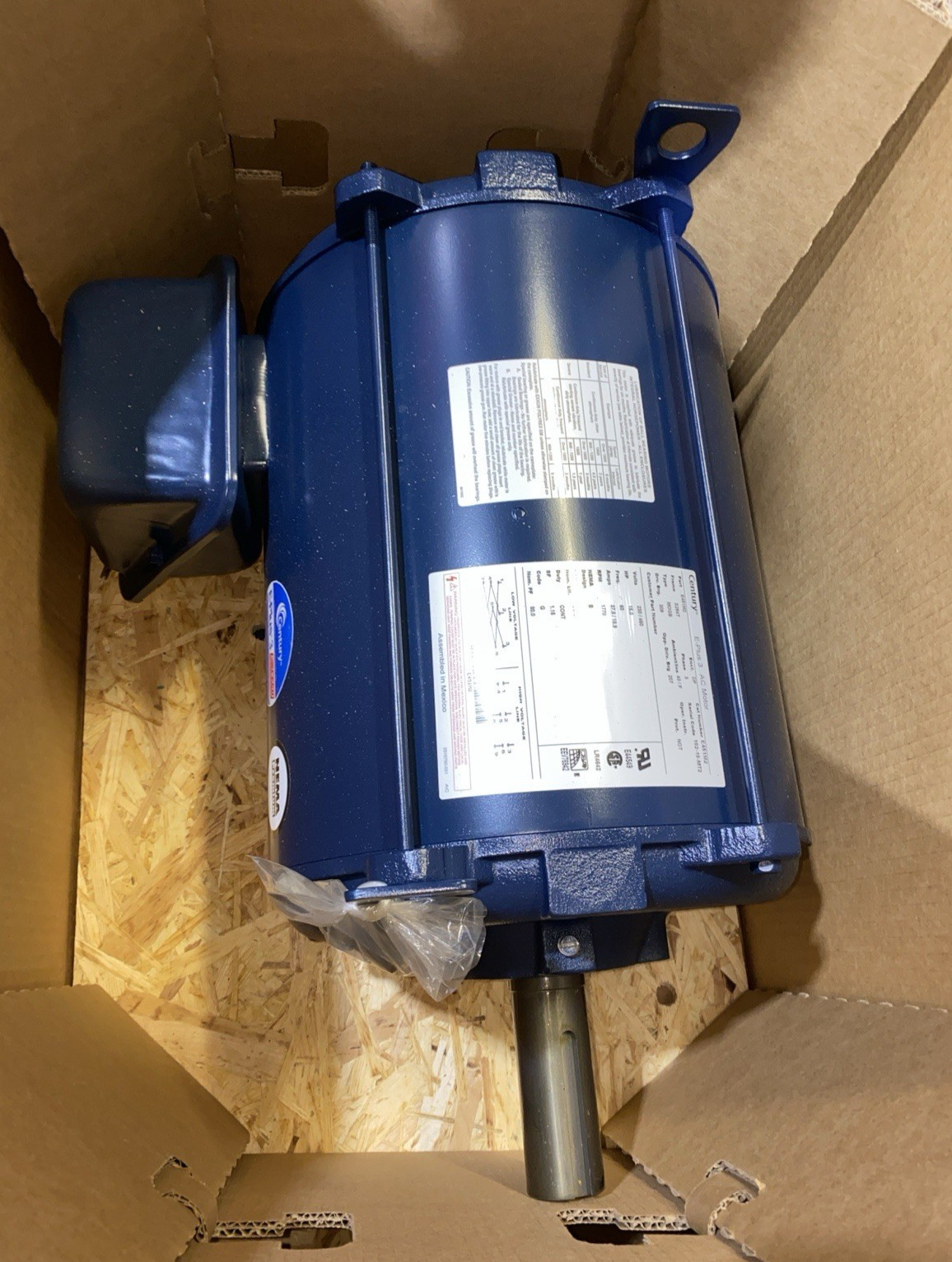 Century E451M2 Electric Motor 15HP 1770 RPM 230/460V 3 Ph 254T Frame ODP – NIB