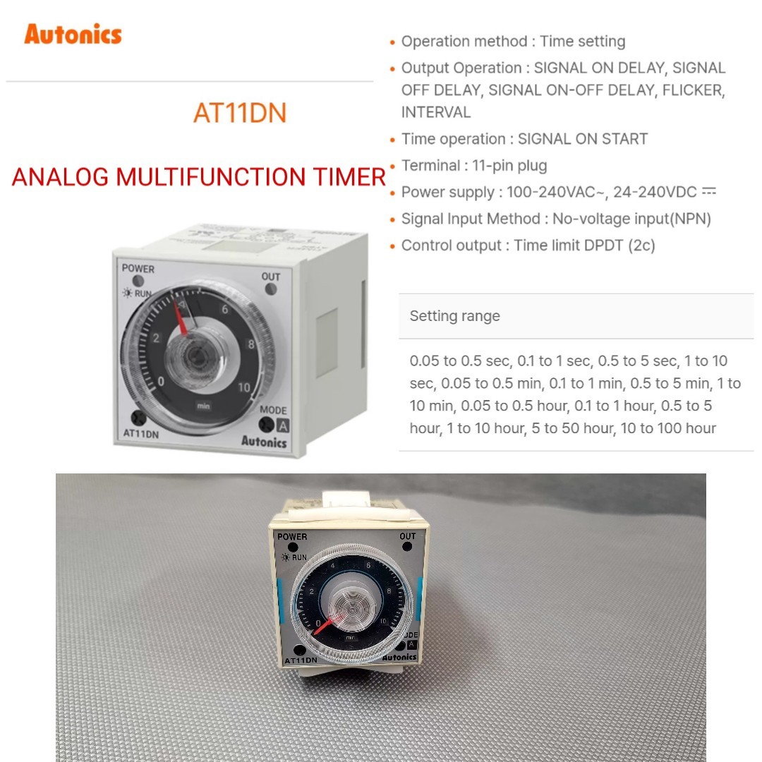 AUTONICS AT11DN Multi Function Analog Timer 100-240V AC 24-240VDC FAST SHIPPING