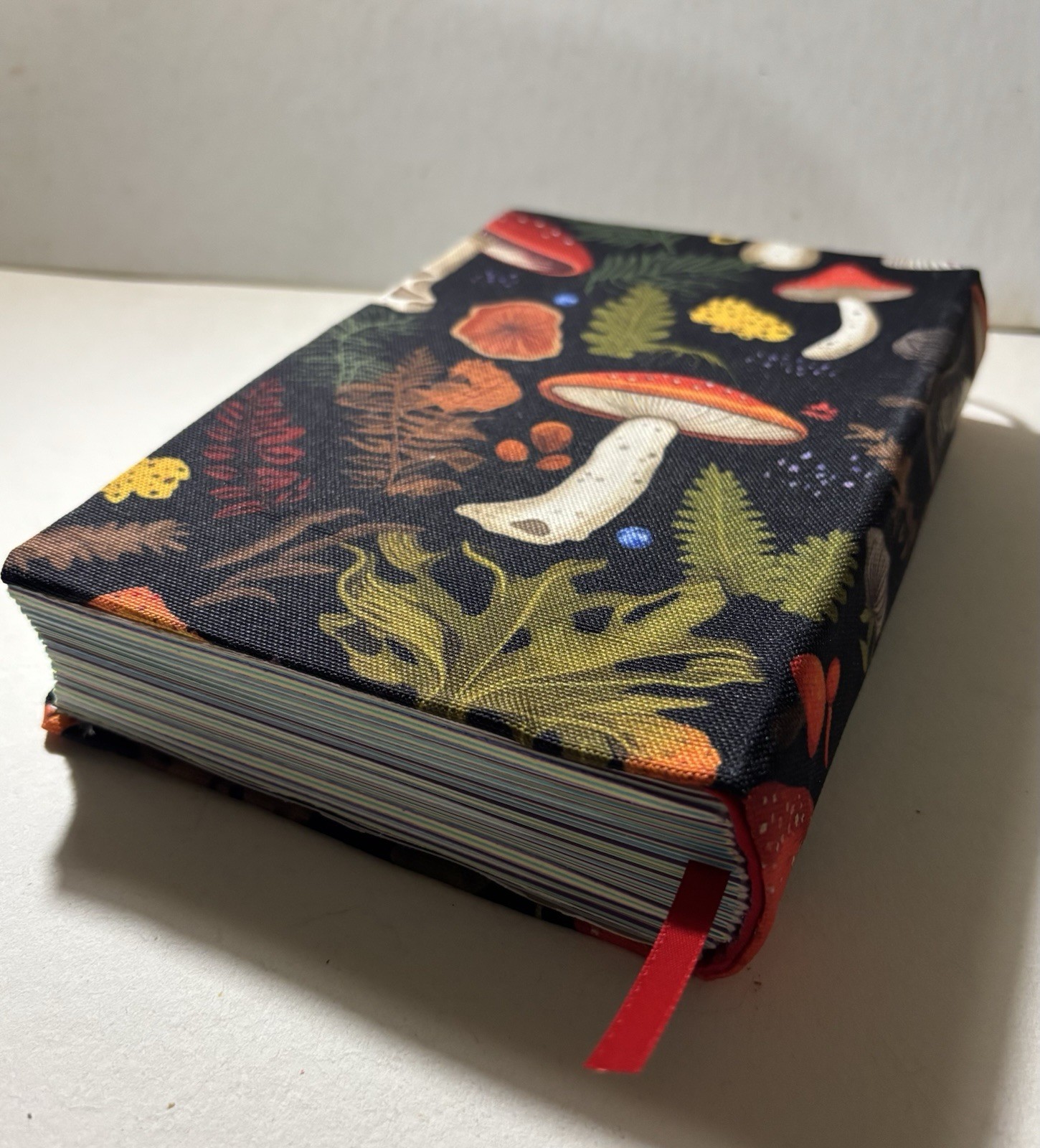 Handmade Mushroom Fabric – Sketchbook Blank Journal Book – 8. 5 in. x 5.8 in.