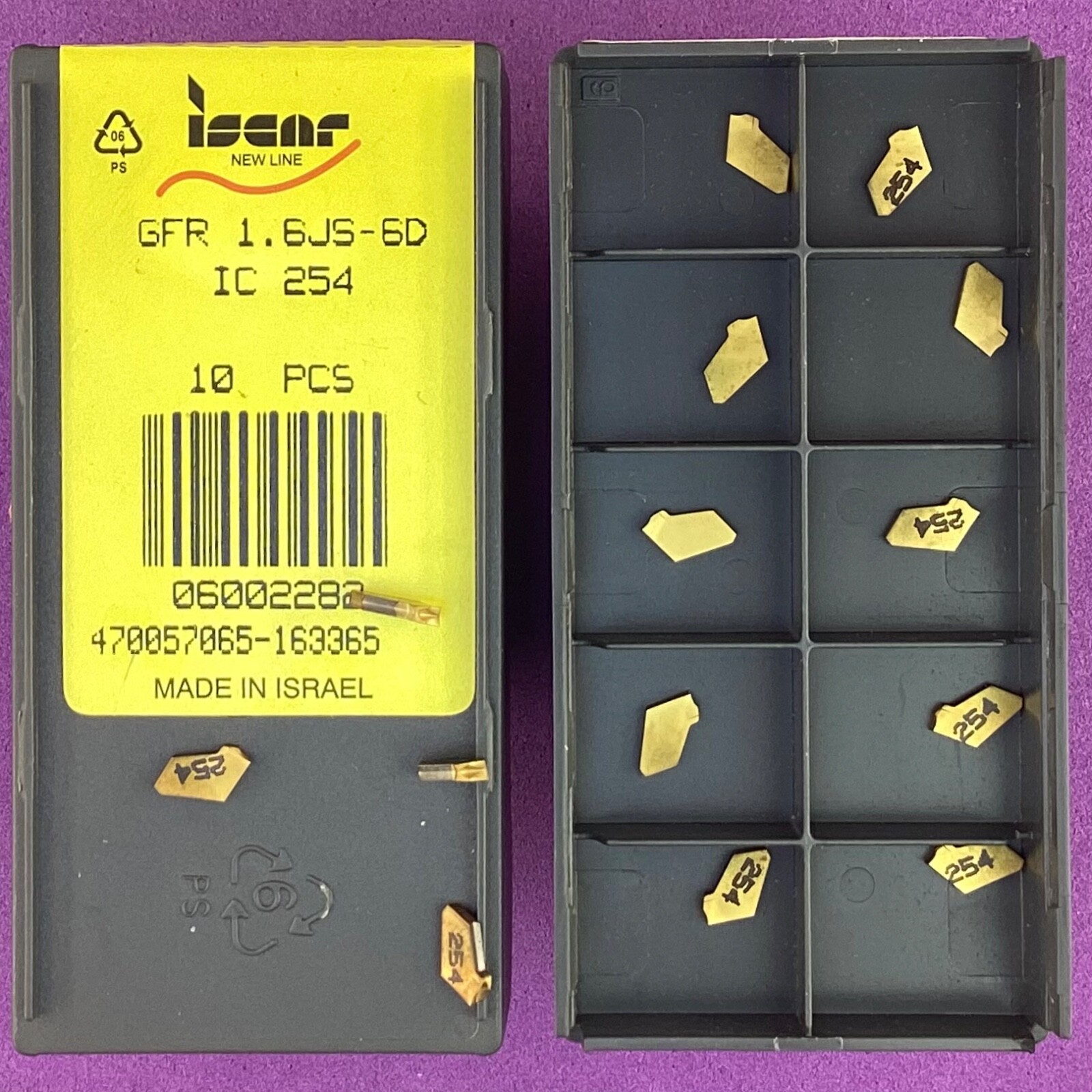 10pc ISCAR GFR – 1.6JS- 6D Carbide Grooving Inserts: IC254🎯Machinist