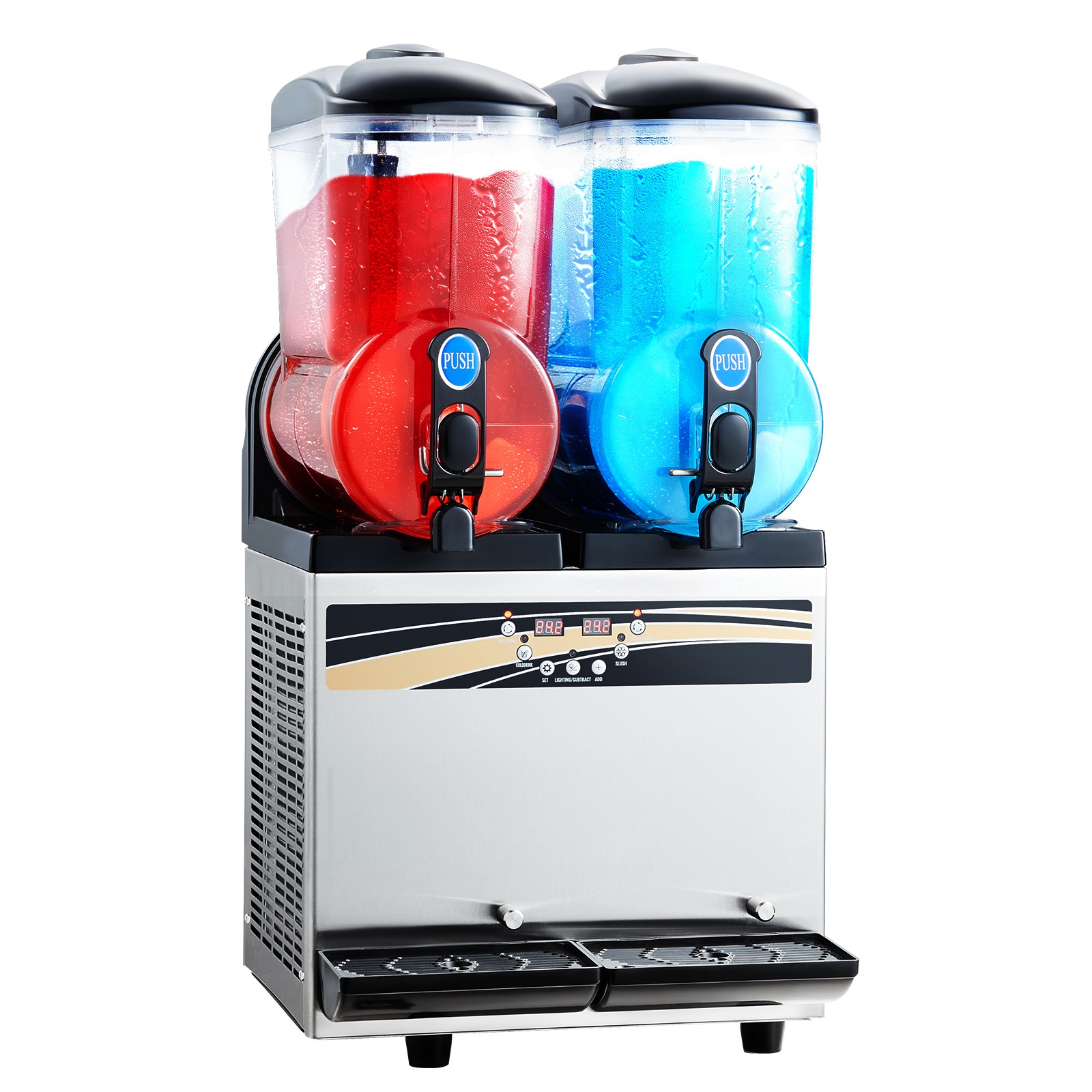 Uimoso Dual-Tank Frozen Drink Machine for Slushies and Margaritas, 15L Capacity