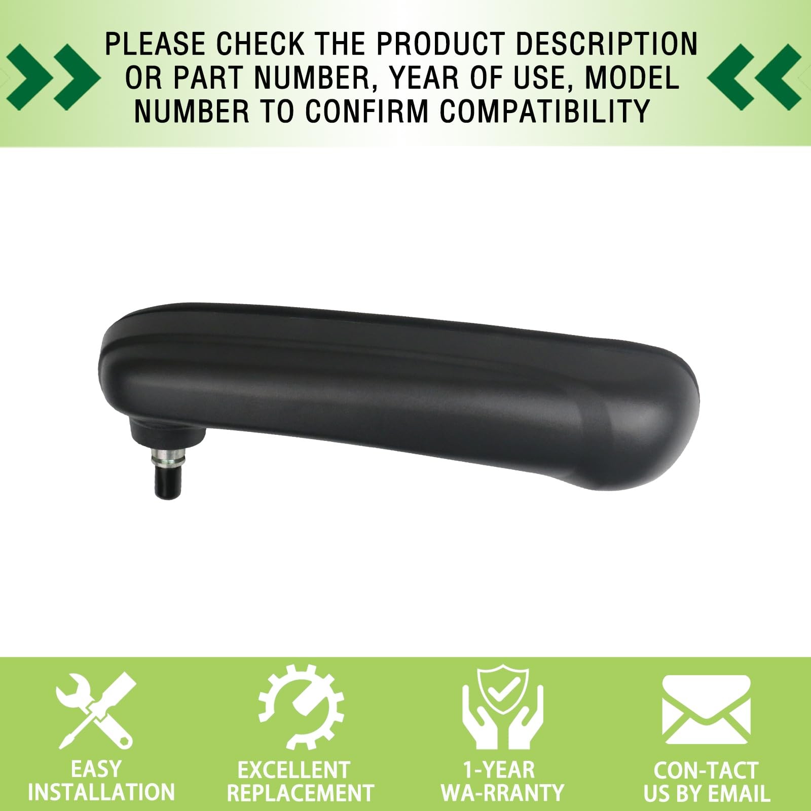 Front Driver Seat Armrest Black for Fiat 500 2016-2019 Adjustable
