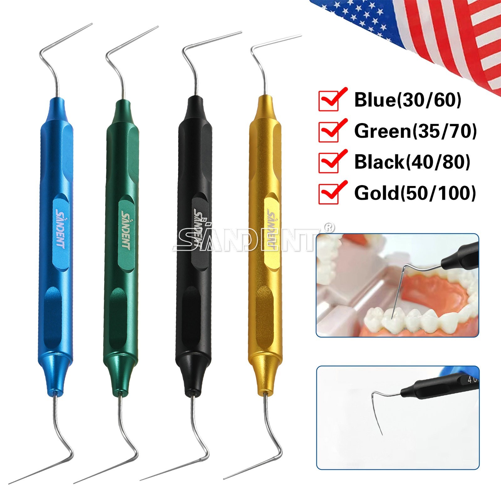 Nickel-Titanium Endo Pluggers – Vertical Condensation Tips for Root Canal 4Color