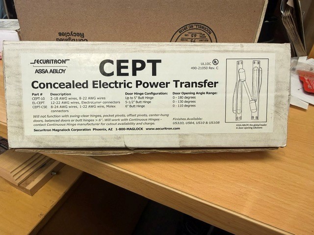 Securitron ASSA ABLOY EL-CEPT Concealed Electric Power Transfer, US32D
