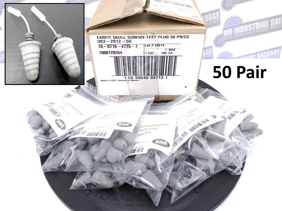 (50 Pair) 3M – 393-2012-50 – E-A-Rfit SKULL SCREWS Test PLUGS – (NEW in CASE)