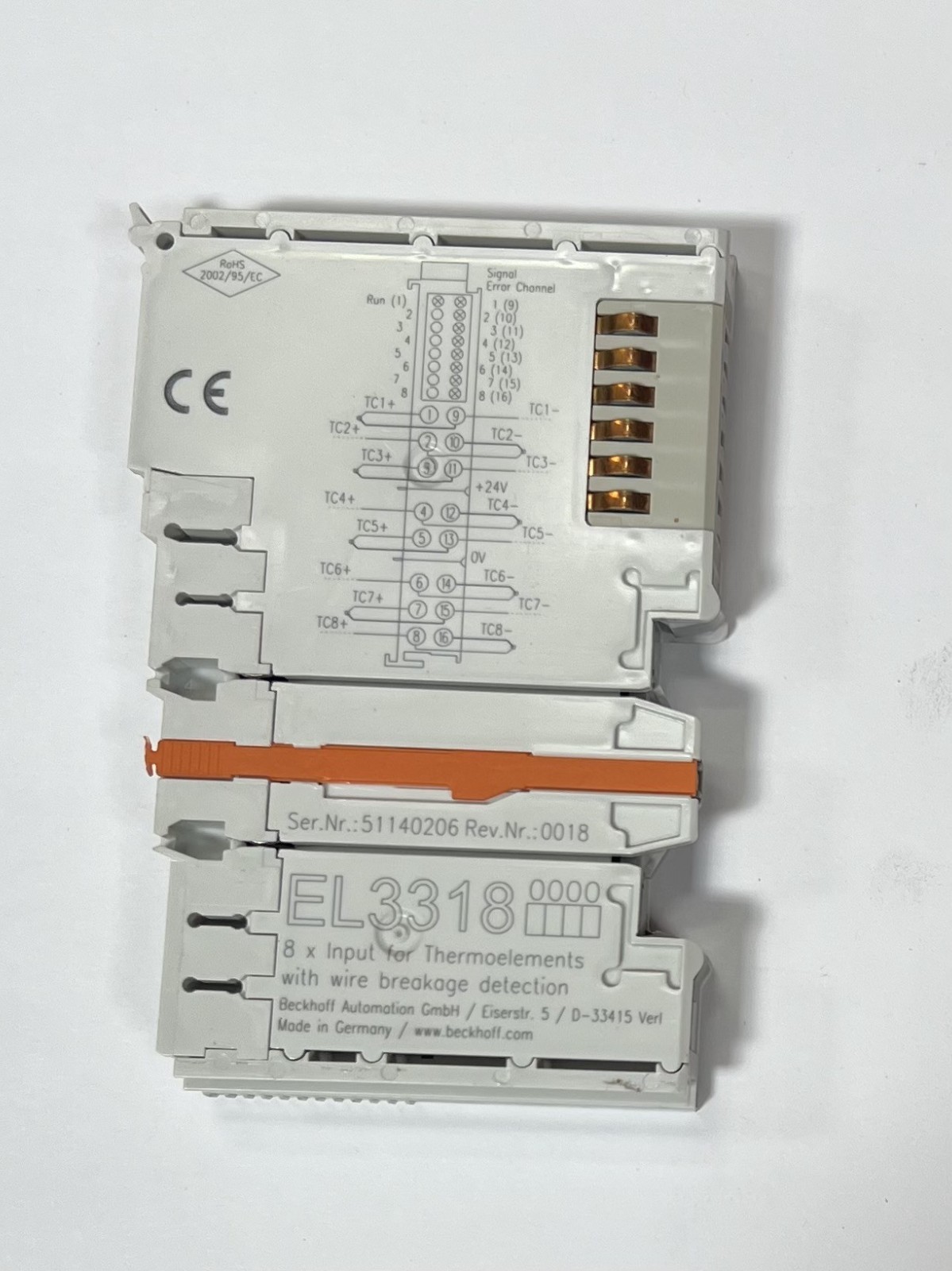 Beckhoff EL3318 PLC Input Module (used)