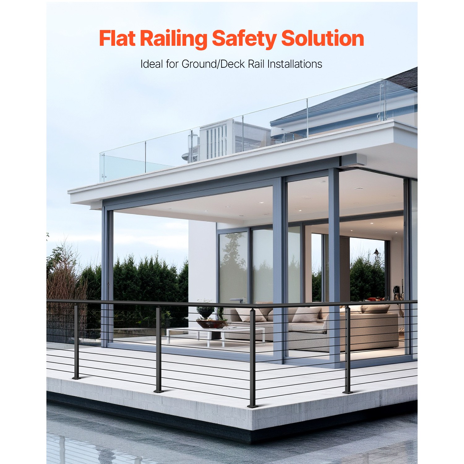 Cable Railing Post 36x2x2 In Horizontal-Hole Railing Post 4JZLGZXHS914MY65M001V0