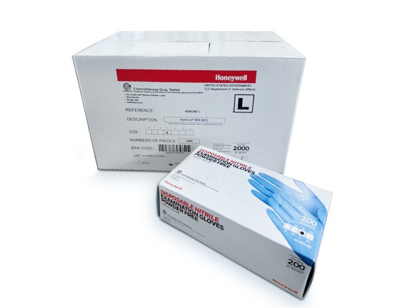 Honeywell Gloves Powder-Free, Blue medical grade, Case of 10 boxes