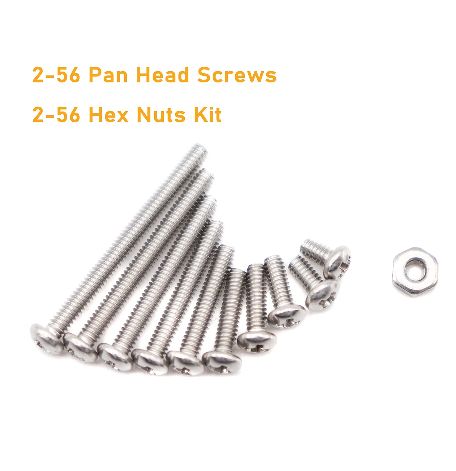 binifiMux 300pcs 2-56 Pan Phillips Machine Screws Hex Nuts Assortment Kit,5/3…