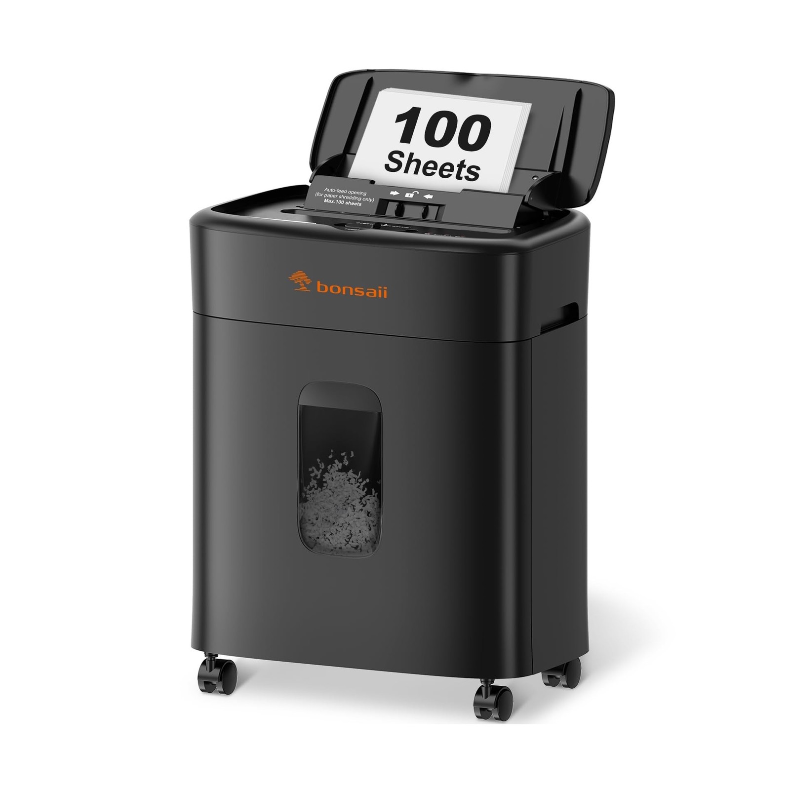 Bonsaii 100 Sheets Auto Feed Paper Shredder, Up to 30 Minutes Shred… Fast Ship