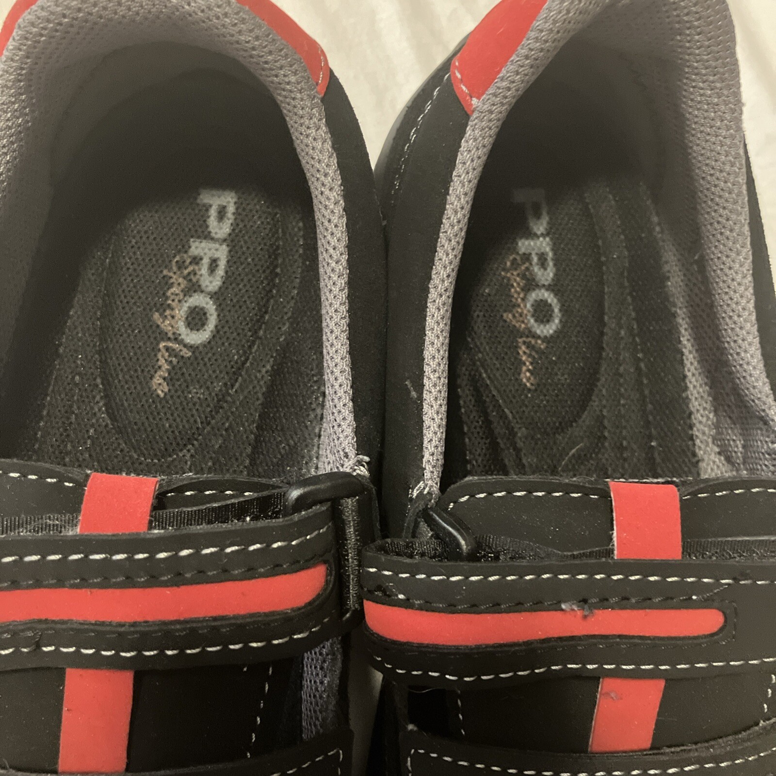 Men’s Safety Shoe Hook/loop Fastener Euro 46 Composite US 12 Black Red