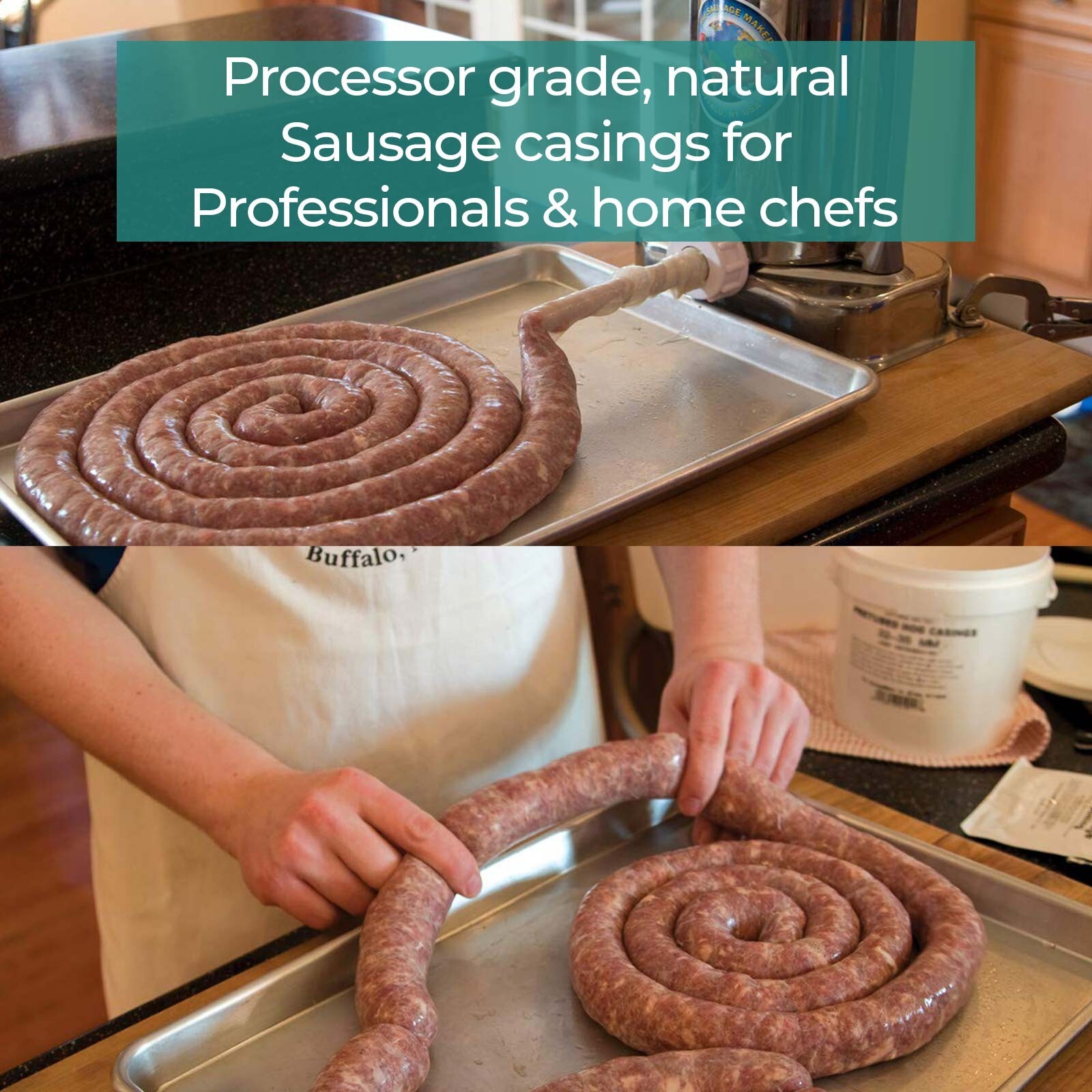 The Sausage Maker Natural Hog Sausage Casings Grade-A Edible Skin Butcher Pack