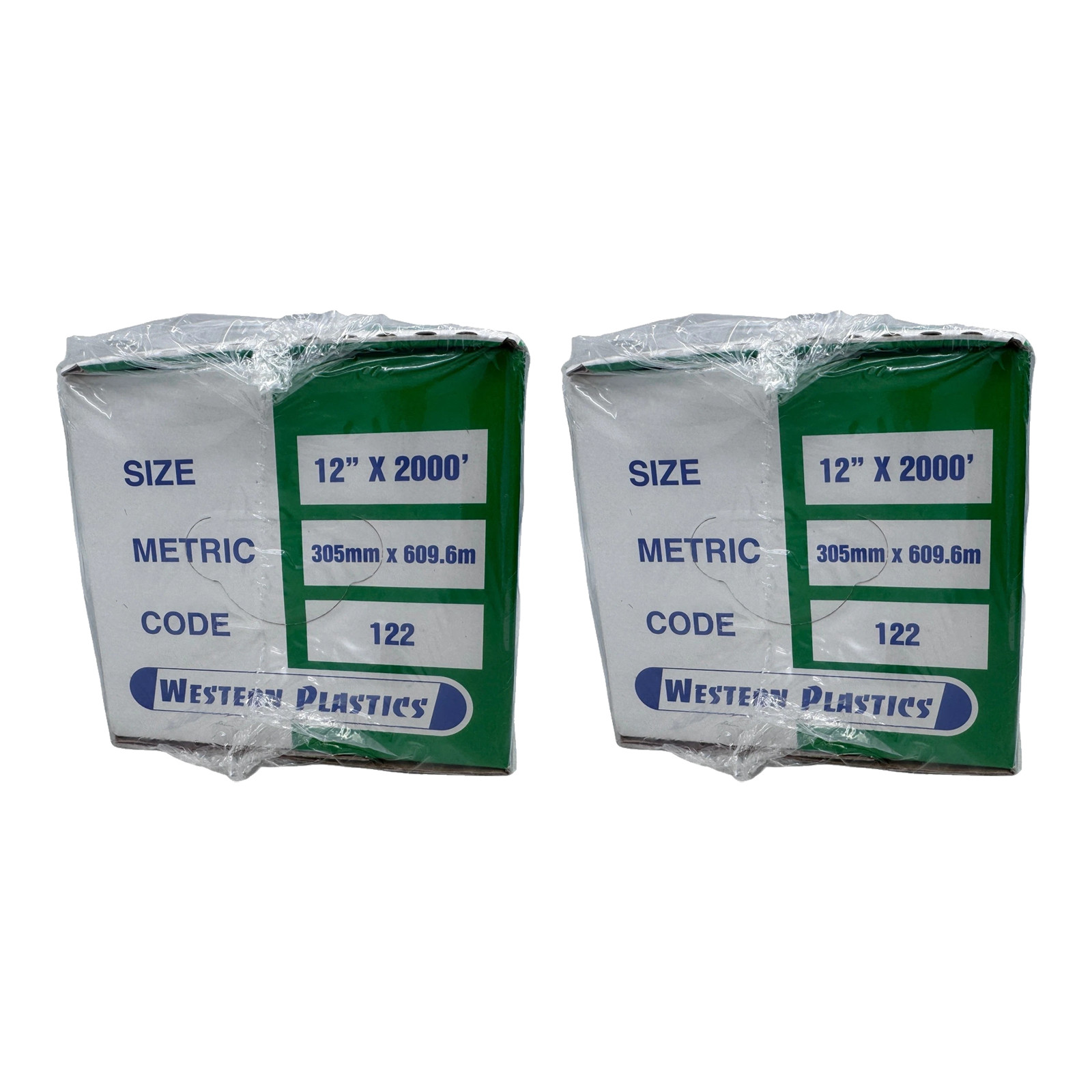 2 Pack – Western Plastics 12″ x 2000′ Food Service Film Cling Wrap w Cutter Box