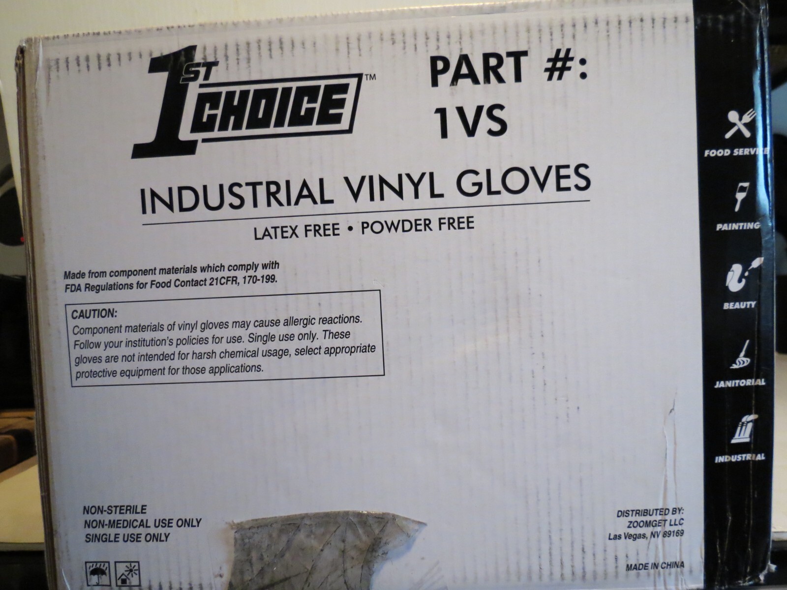 1ST Choice Industrial 1VS Powder-Free Vinyl Gloves 10 Boxes X 100 Gloves – SMALL