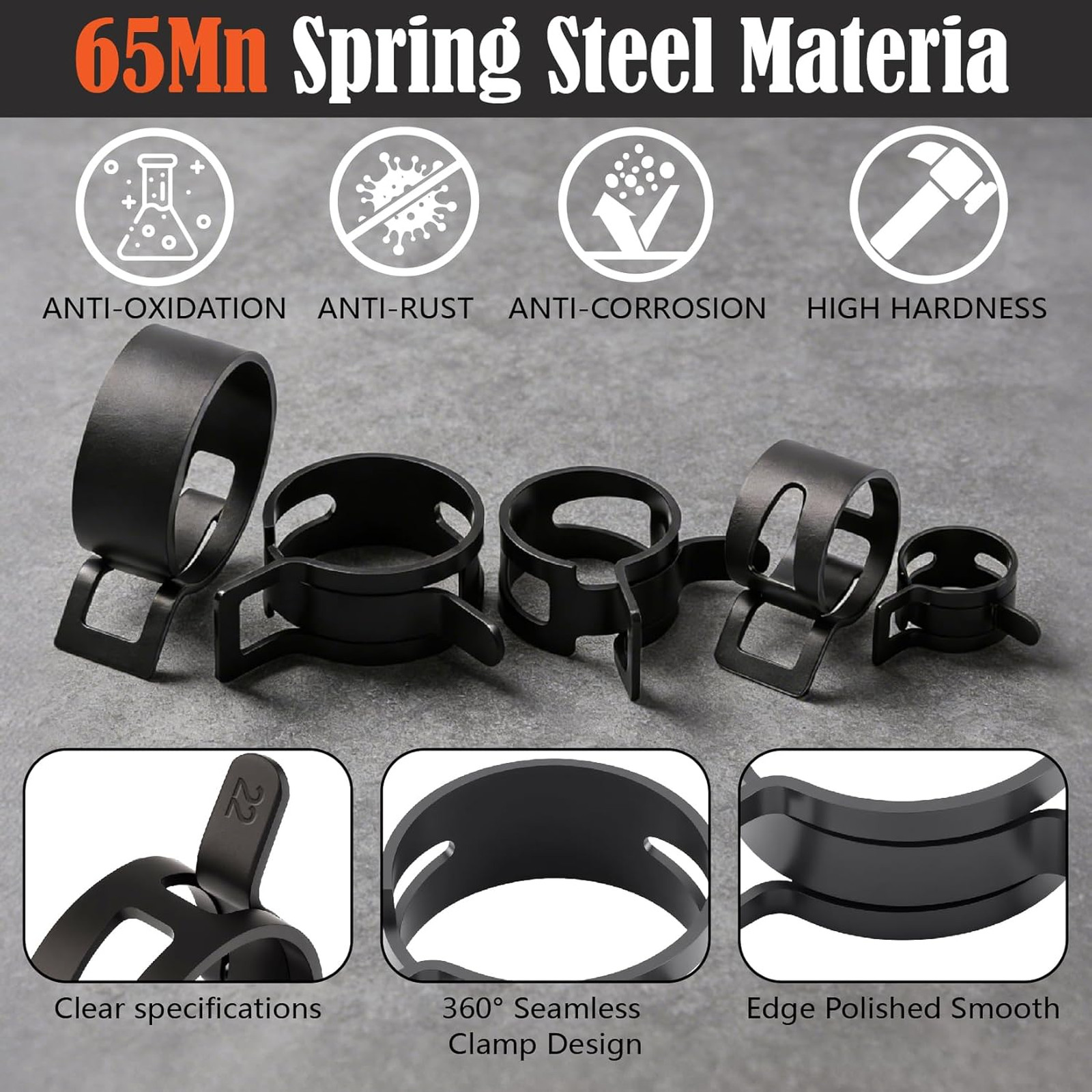 327Pcs 6-38mm Spring Hose Clamps Assortment Kit with Spring Clamp Plier,Hose