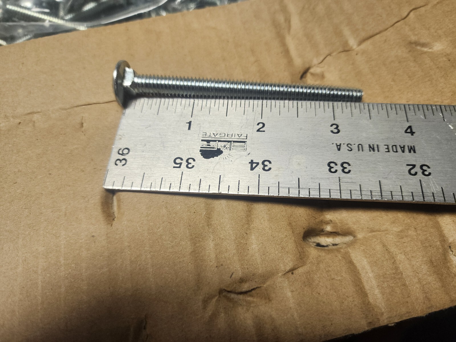 Box of 500 pcs Brighton Best A307 Grade A Carriage 5/16-18 x 3-1/2” Long