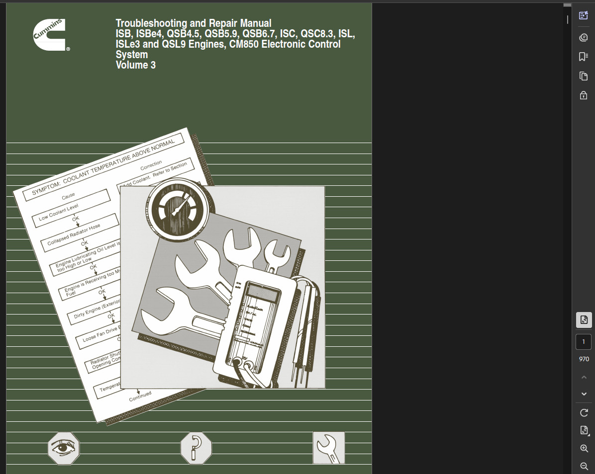 CUMMINS ENGINE ISB SERIES ISB5.9 MAINTENANCE REPAIR SERVICE MANUAL PDF ON USB