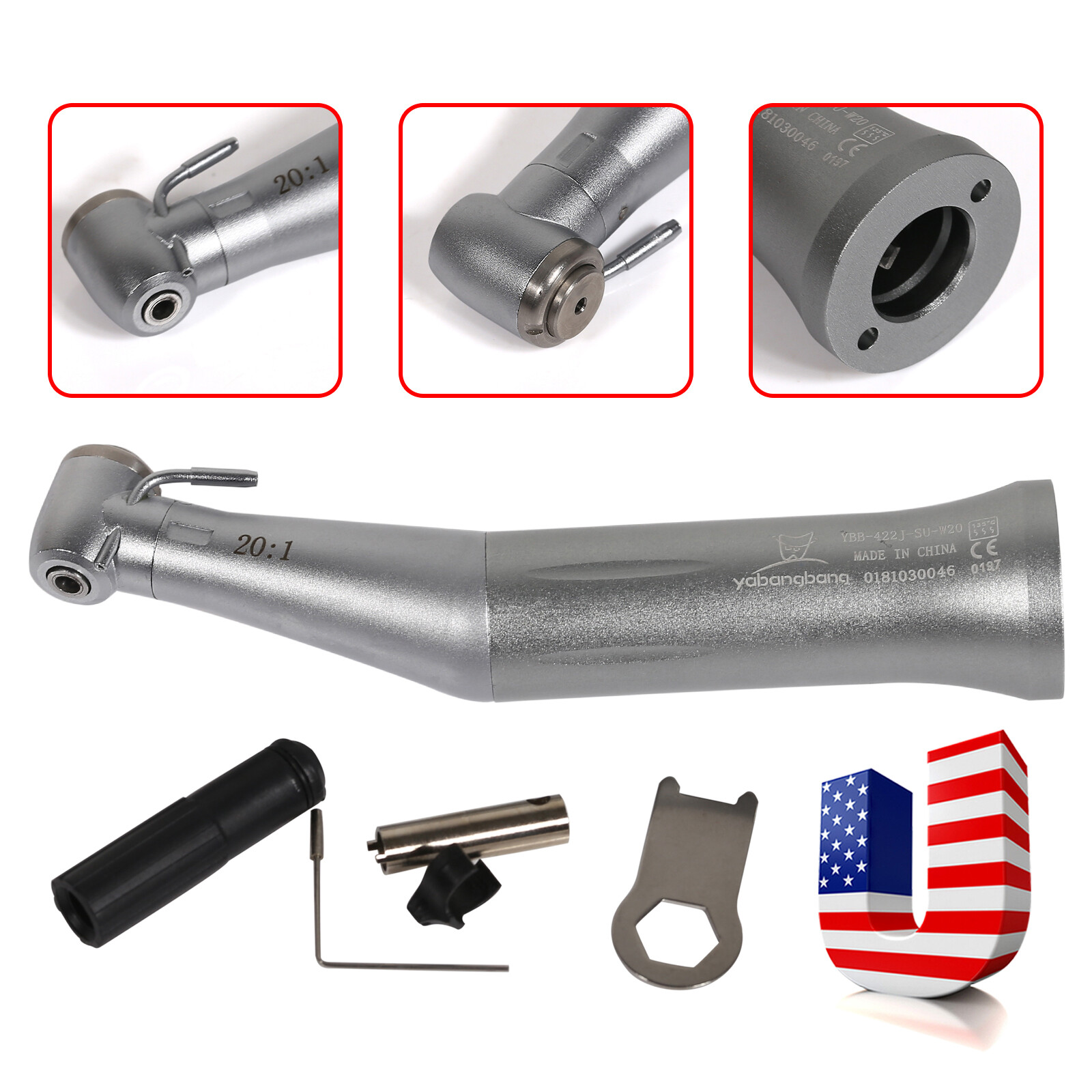 YBB Dental Implant Reduction 20:1 Low Speed Contra Angle Handpiece NSK Style