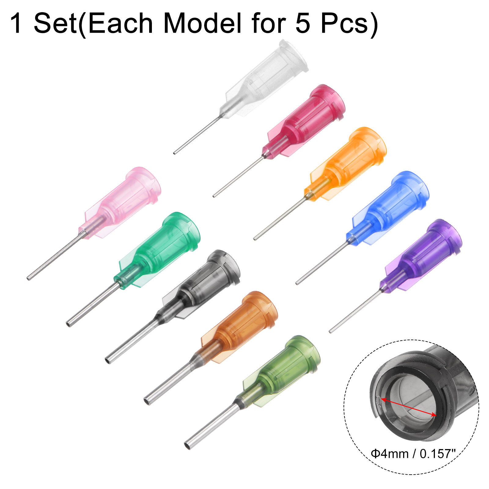 Blunt Tip Dispensing Needle Set for Liquid Glue Gun 10 Sizes in 1Set (50pcs)