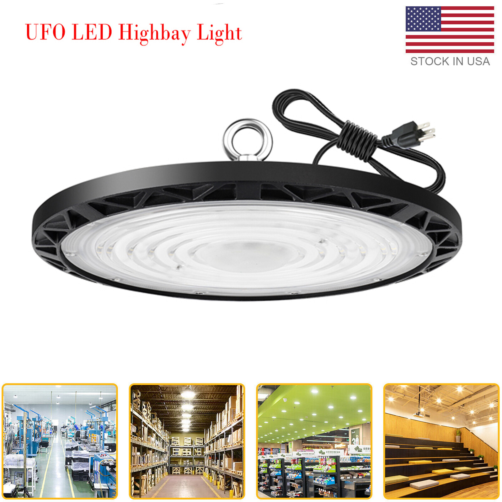 300W UFO LED High Bay Light Warehouse Factory Industrial Lighting 6000K UFO Lamp
