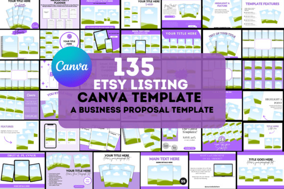 135 Etsy Mockups Canva Template | Editable Product Mockup Bundle 777
