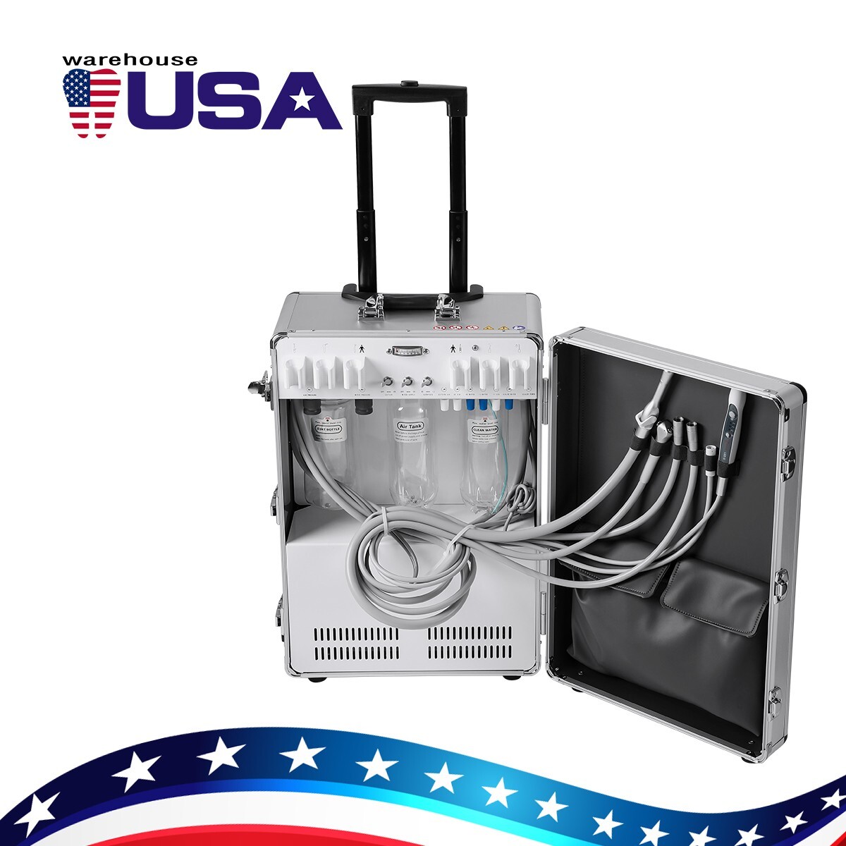 FDA Portable Dental Mobile Delivery Unit With Air Compressor Strong Suction 4H