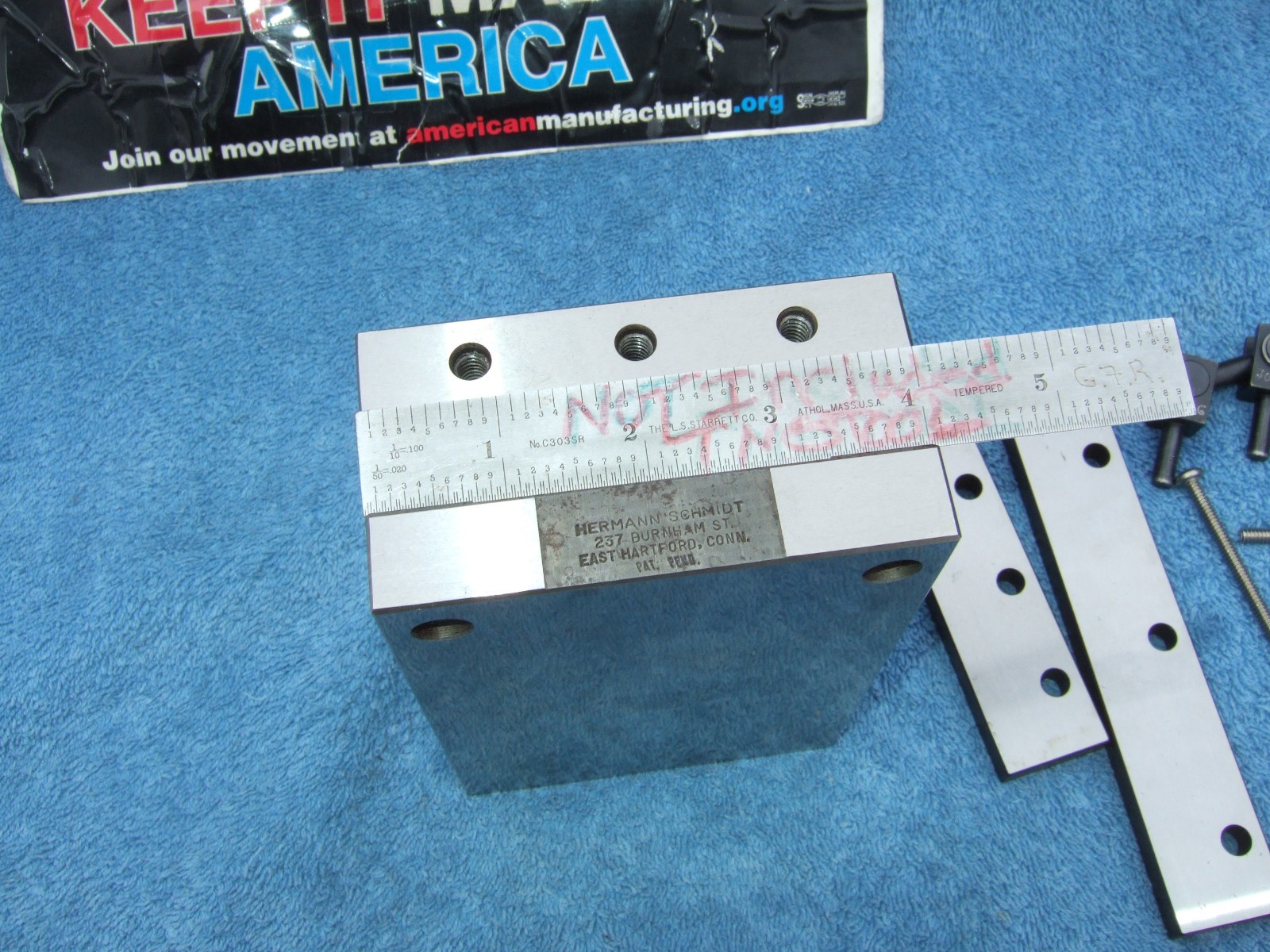 HERMANN SCHMIDT PNM4X6 Single Angle Adjustable Sine Plate Used $1150 WHEN NEW QA