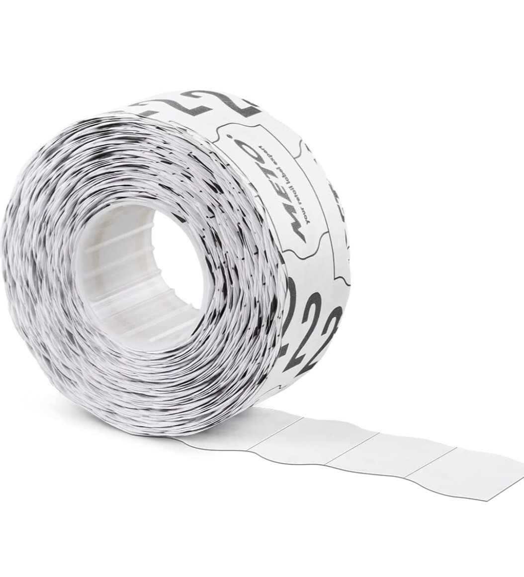 Meto Labels 5.16 – One Box 1 Line WHITE Labels 16500 + ink roller