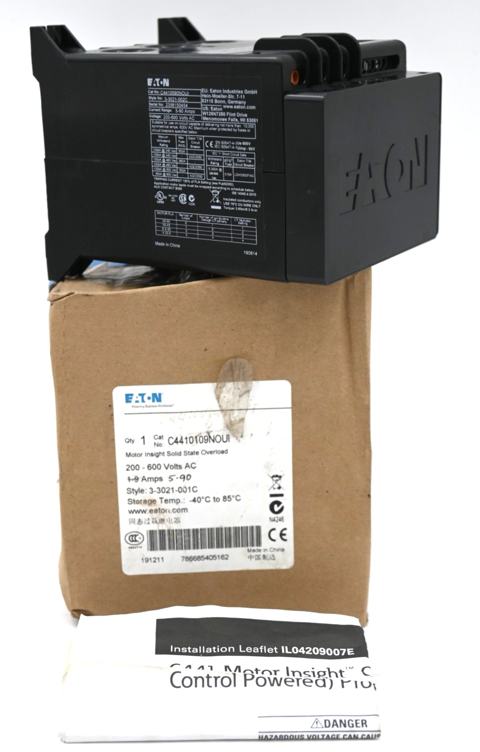 EATON C4410590NOUI MOTOR INSIGHT SOLID STATE OVERLOAD RELAY 200–600 V AC 5–90A