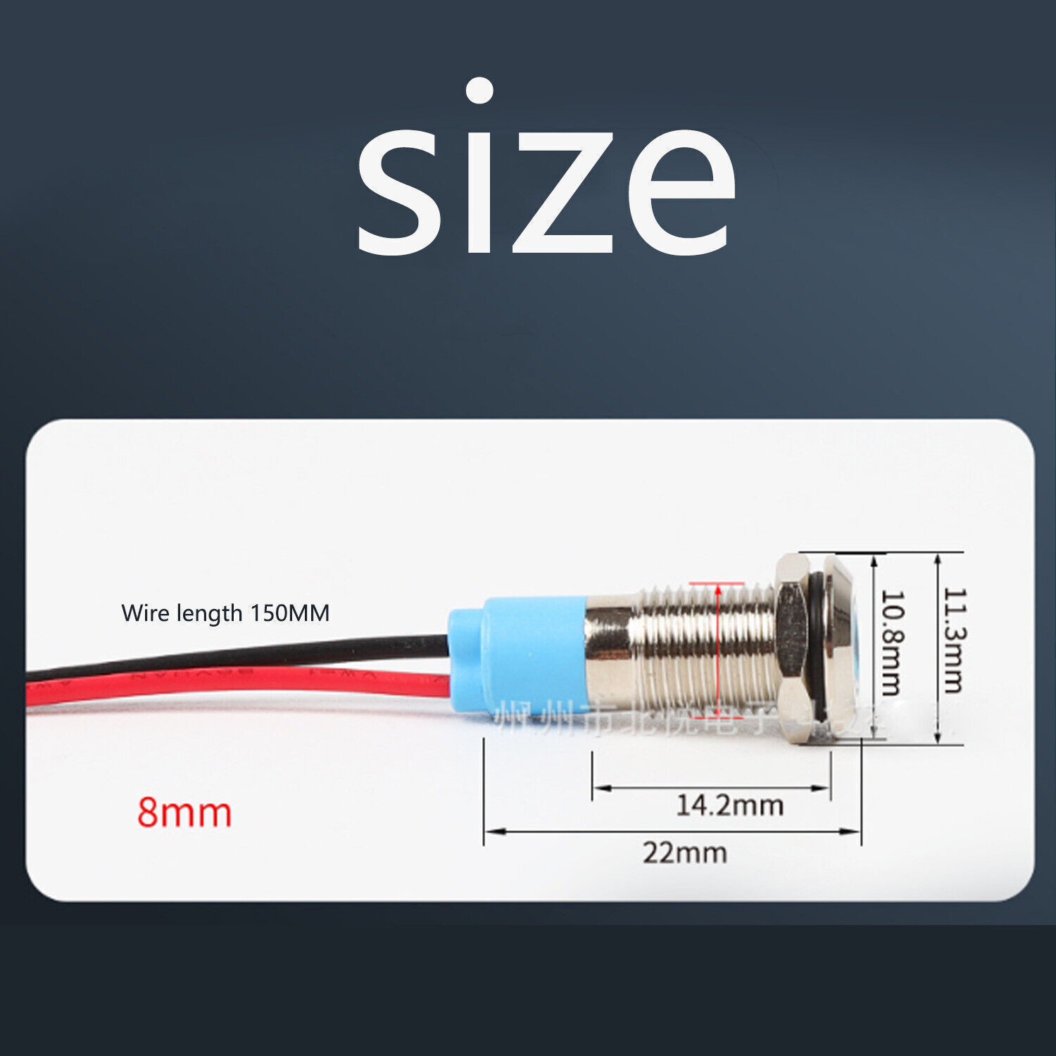 8mm 12/24V 1/2″ LED Metal Indicator Light Signal Lamp Waterproof 5PCS