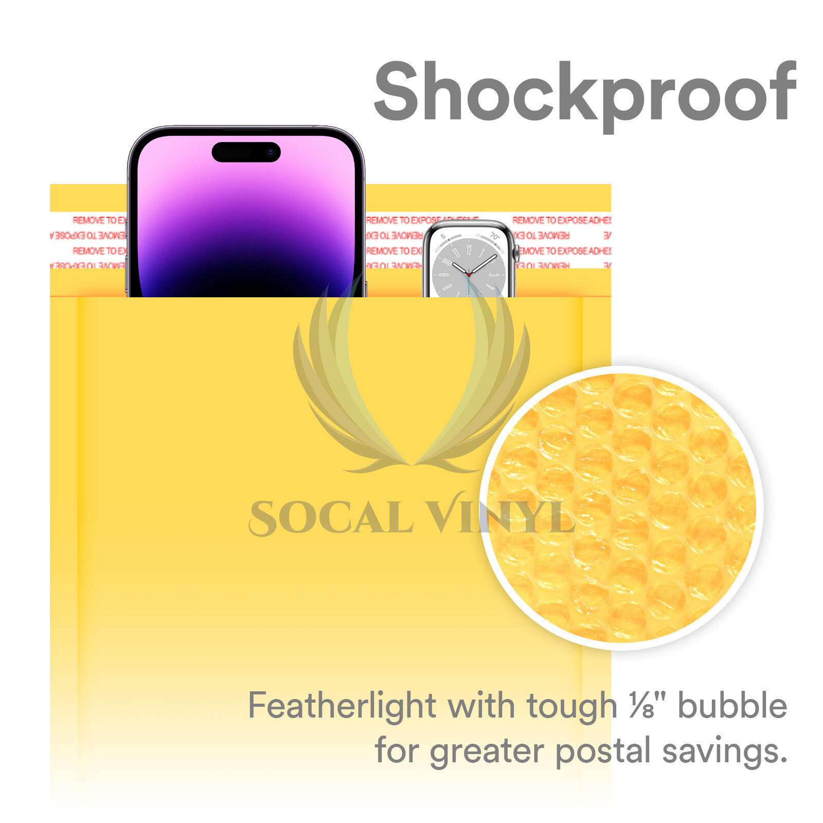 #5 10.5″x14″ (27cm x 36cm) Yellow Kraft Bubble Mailer Shipping Envelope Bag