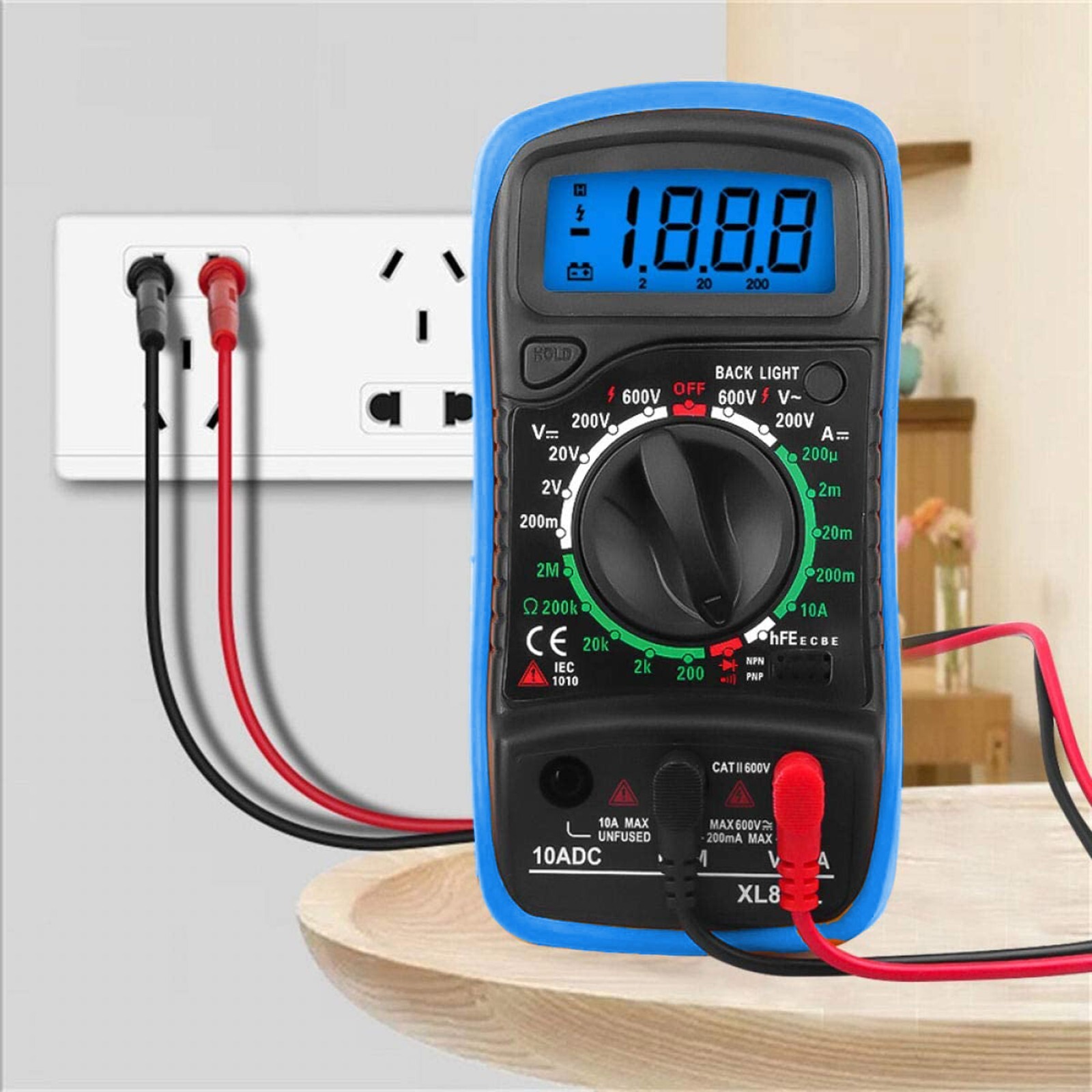 LCD Digital MULTIMETER Voltmeter Ammeter Ohmmeter Volt AC DC Tester Leads Meters