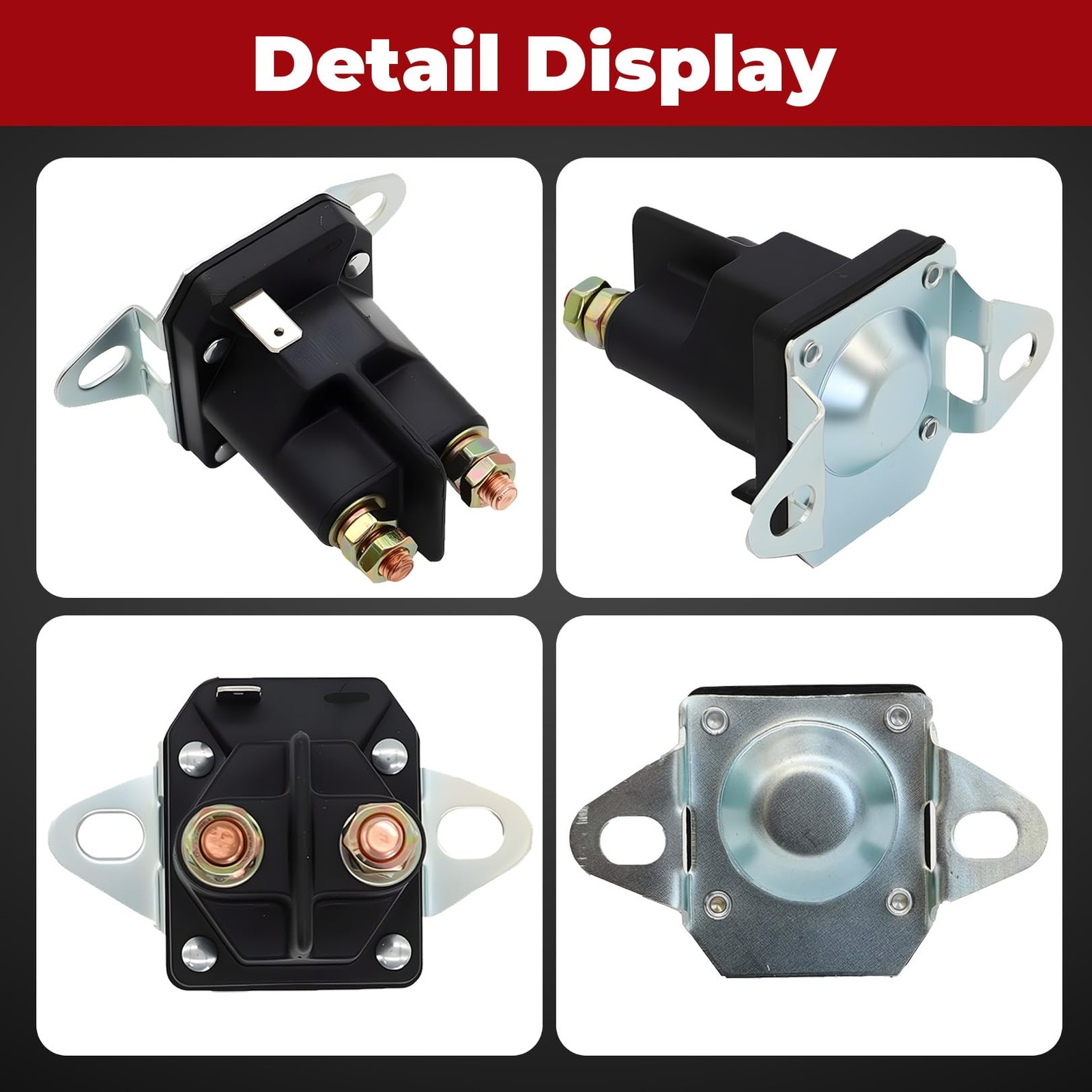 Nakkaa 812-1211-211 Solenoid Relay Switch 3 Terminal Replacement For Lawn Mower