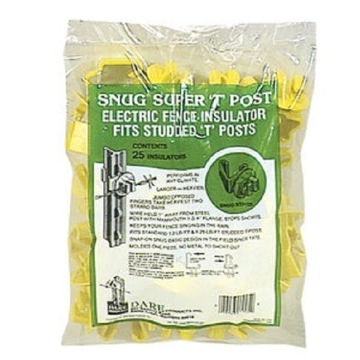 (250)-Dare Snug Snap-On Yellow Polyethylene Electric Fence Insulator SNUG-STP-25