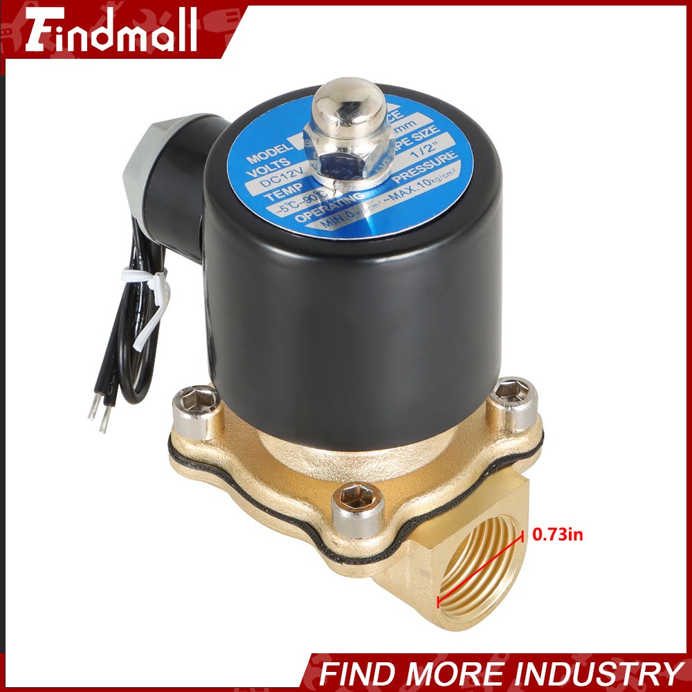 1/2″ DC 12V Brass Electric Solenoid Valve NPT Gas Water Air Normally Closed