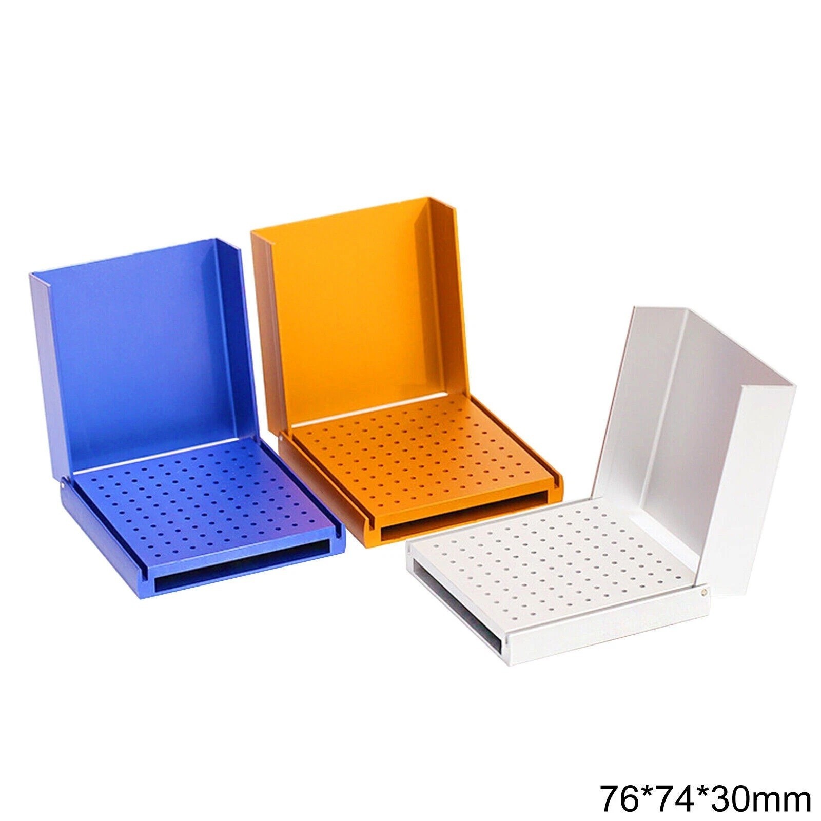 Dental Autoclave Aluminium Disinfection Box Bur Block Holder Organizer 10 Types