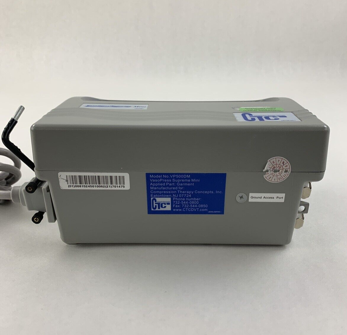 VasoPress Supreme Mini DVT Pump VP500DM Compression Therapy W/ Cord and Battery