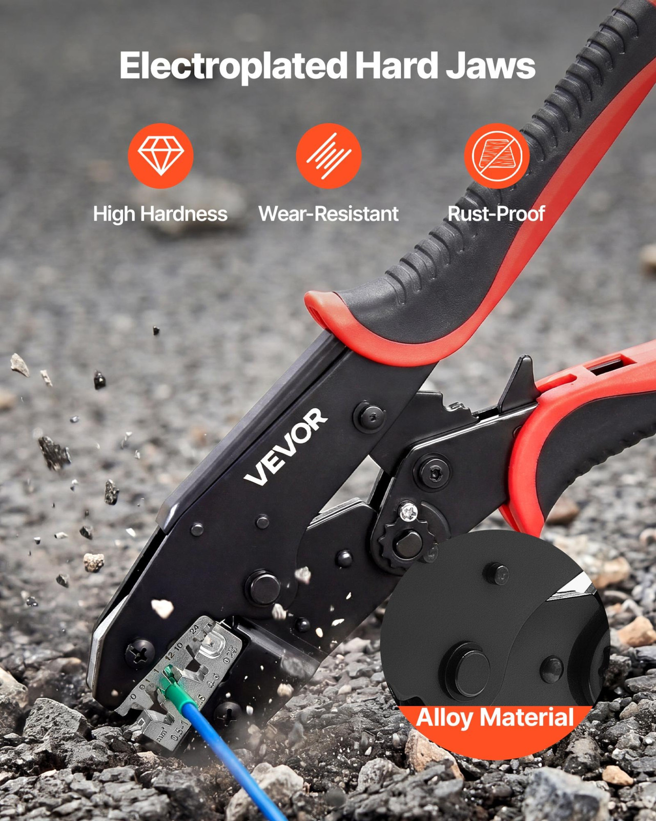24-10 AWG Ratcheting Wire Crimping Tool Electrical Terminal Pliers