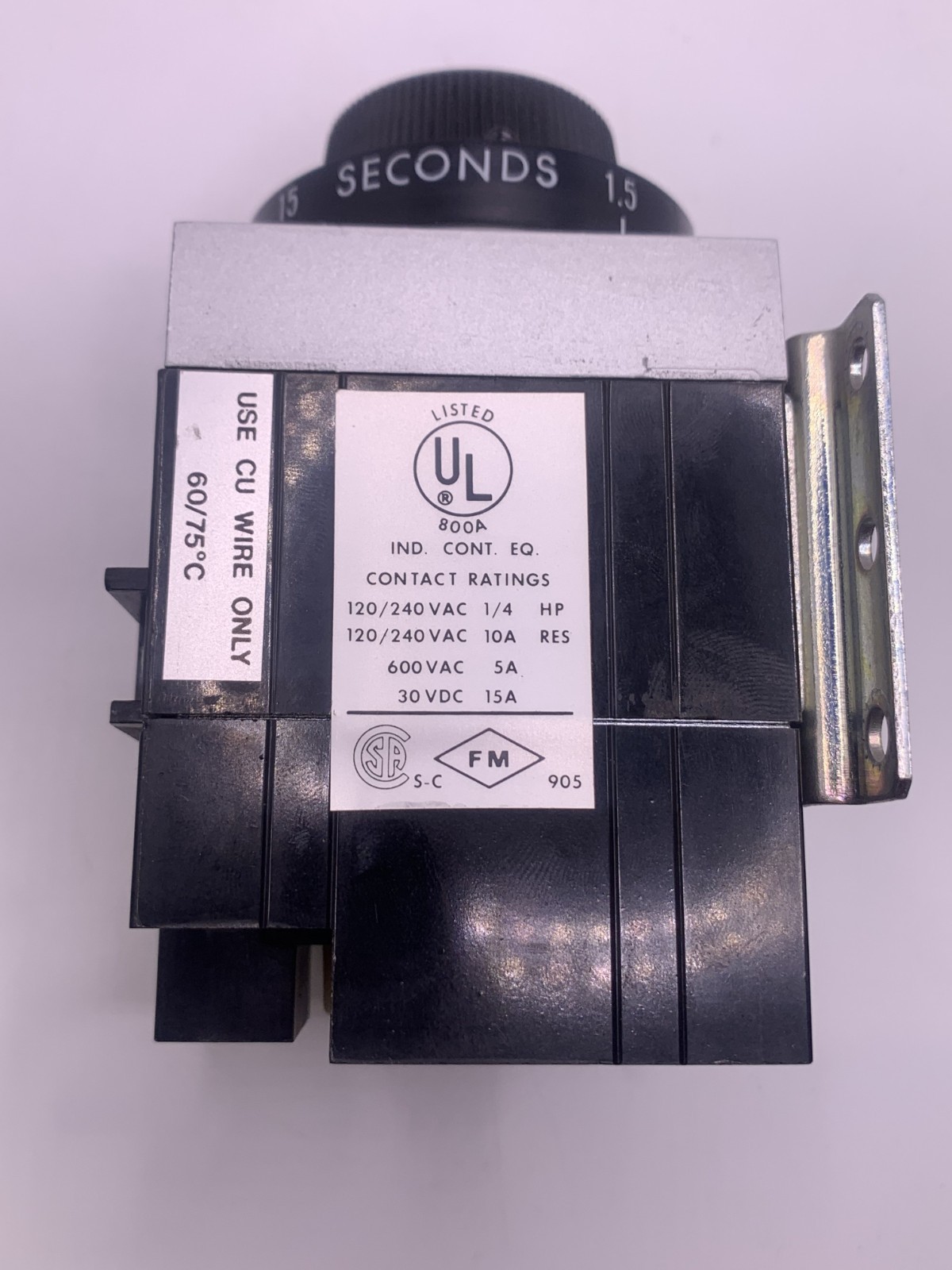 Agastat 7022AC Time Delay Relay, Off-Delay, 1.5-15 Seconds, 120V 60hz