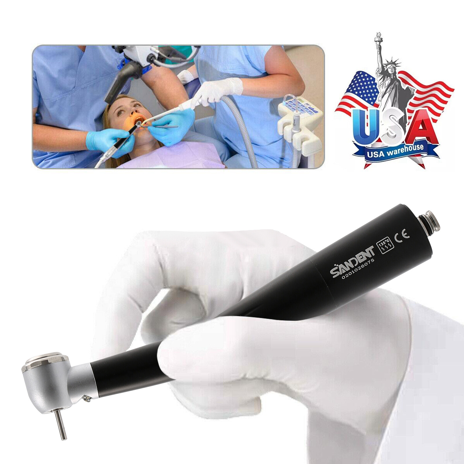 Dental LED Egenerator Fiber Optic High Handpiece for 4Hole Quick Coupler