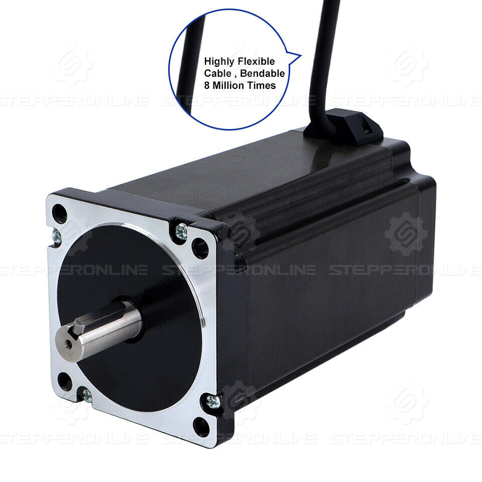 13Nm Nema 34 Stepper Motor 156mm 6A 14mm Key-way Shaft 4 Wires w/1m Cable CNC