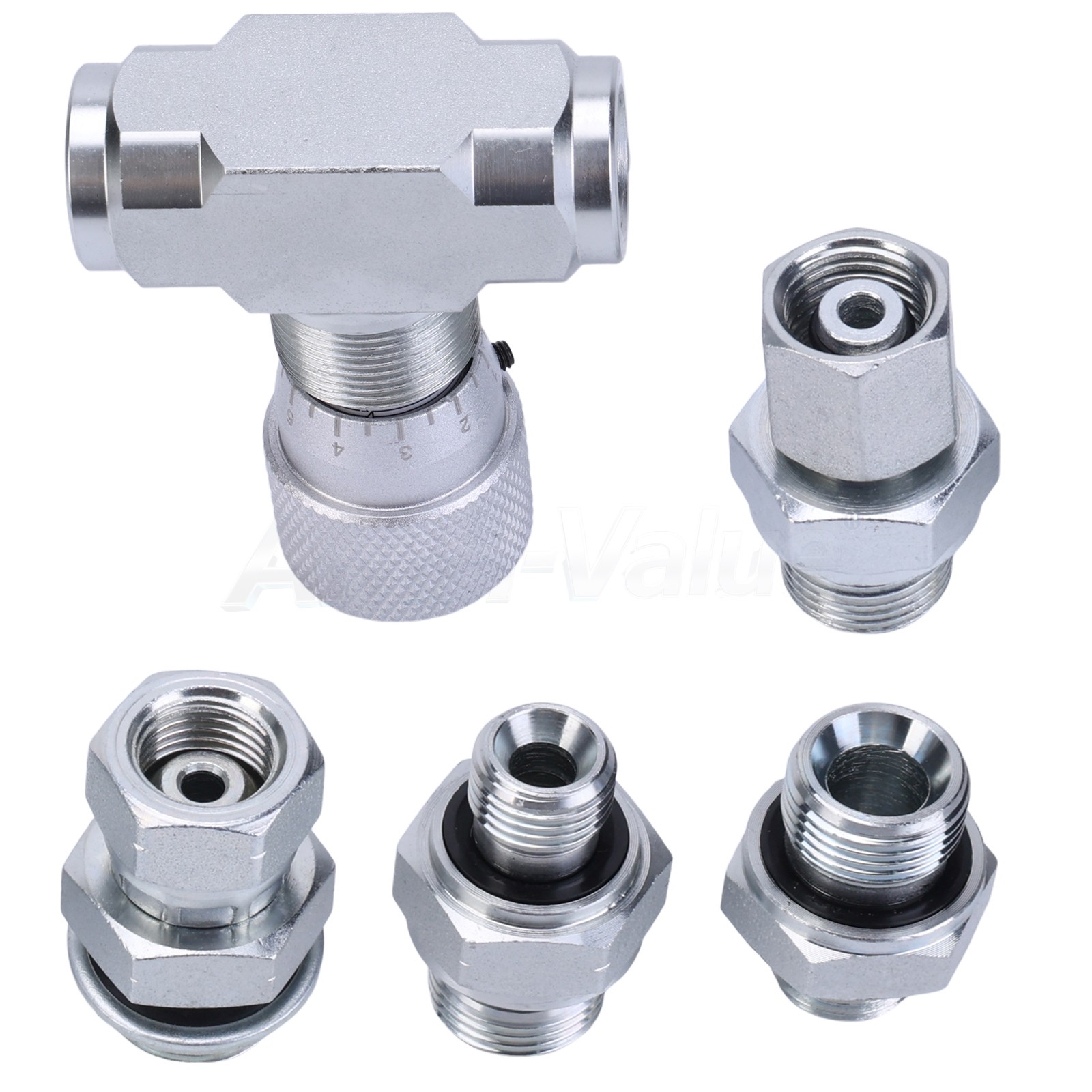 Hydraulic Adjustable Flow Control Two-way Joint w/ G3/8 For Fluids Gases 3/8in