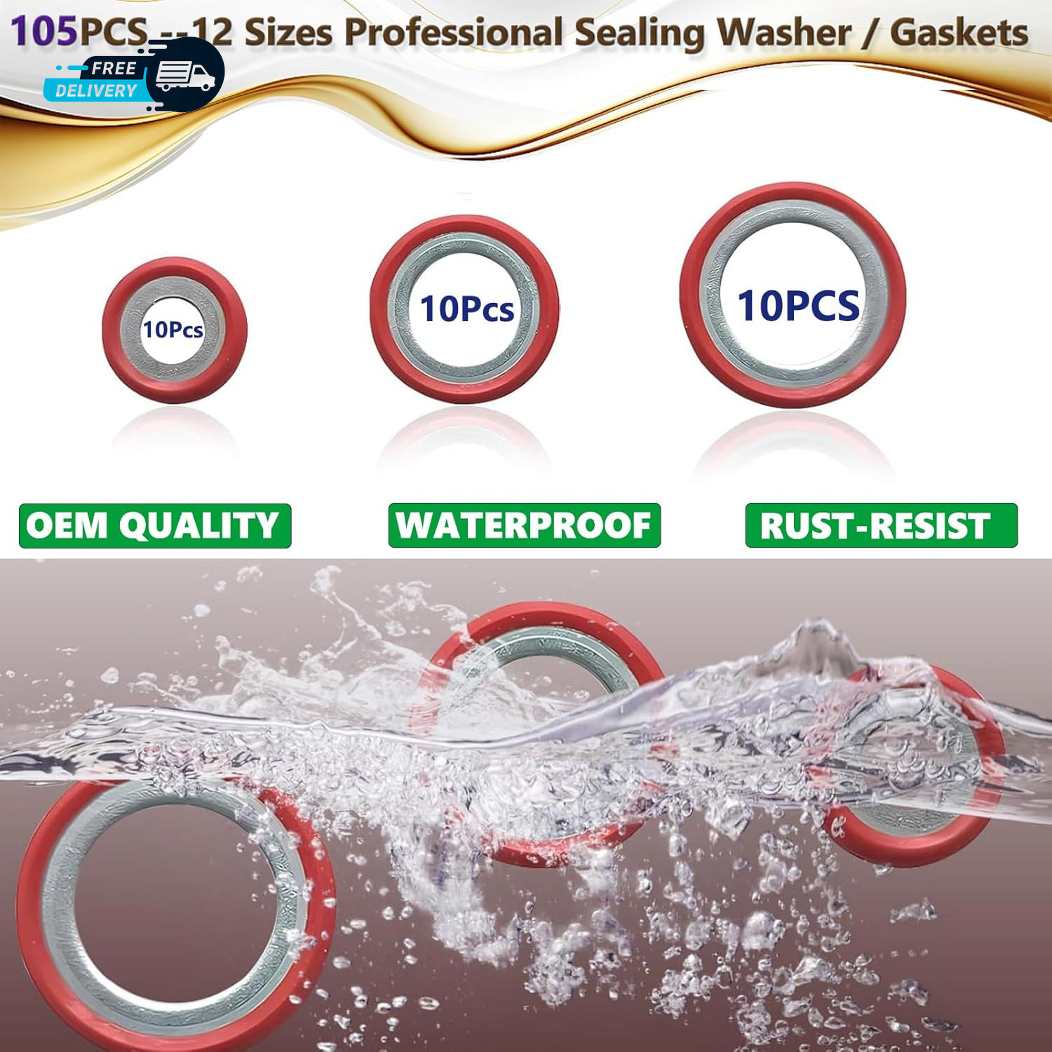 195PCS A/C Seal Kit Ac O Ring Assortment Kit AC Gasket Seal Kit Automotive