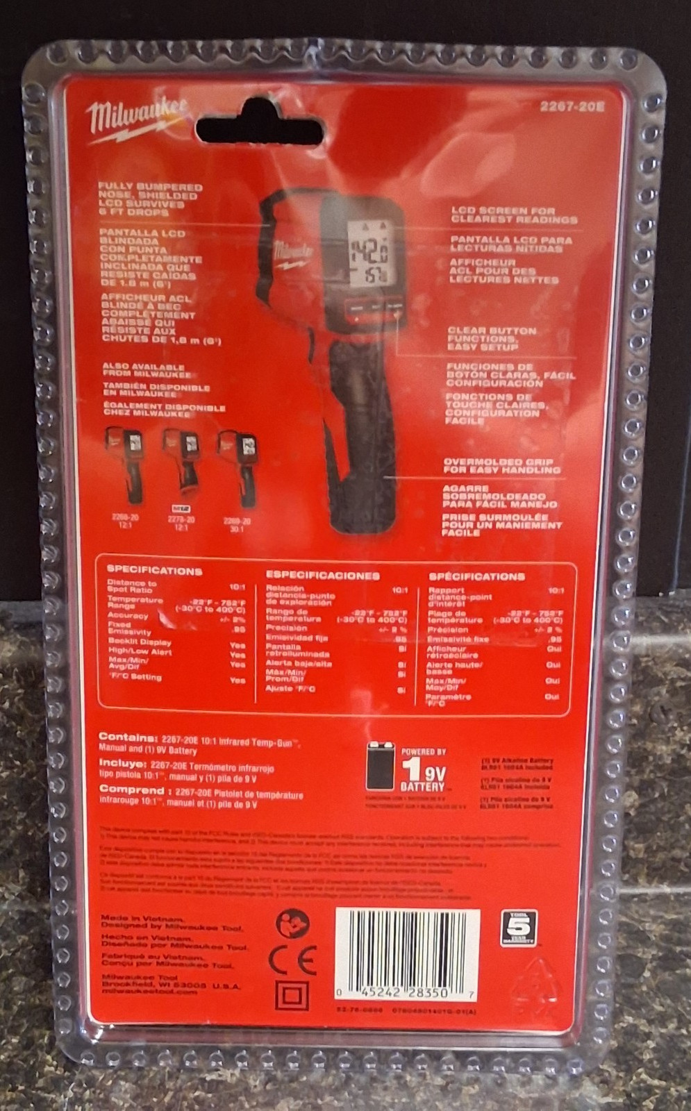 (RI4) Milwaukee 2267-20E 10:1 Infrared Thermometer LCD Temperature Gun – NEW